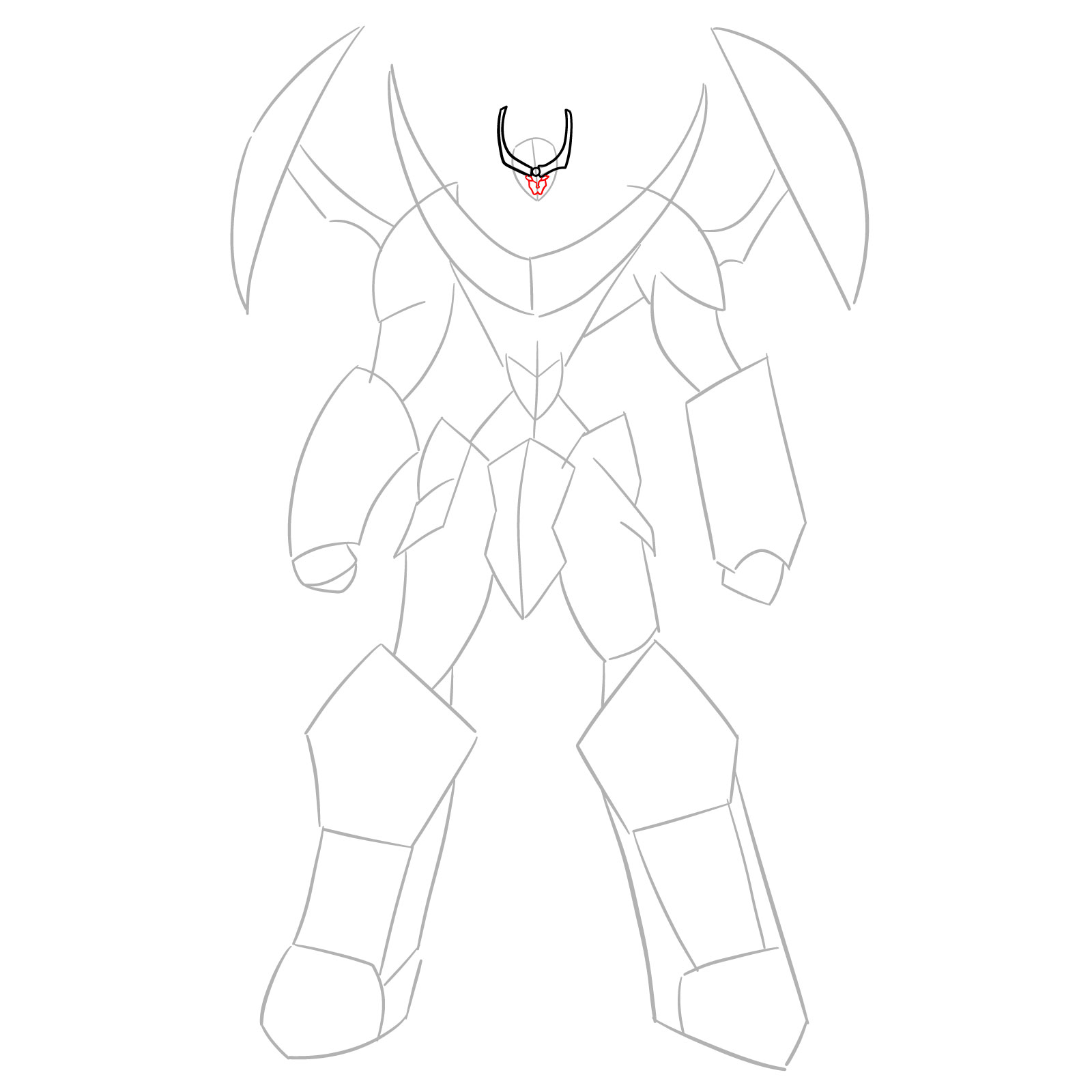 How to Draw Tengen Toppa Gurren Lagann - step 04
