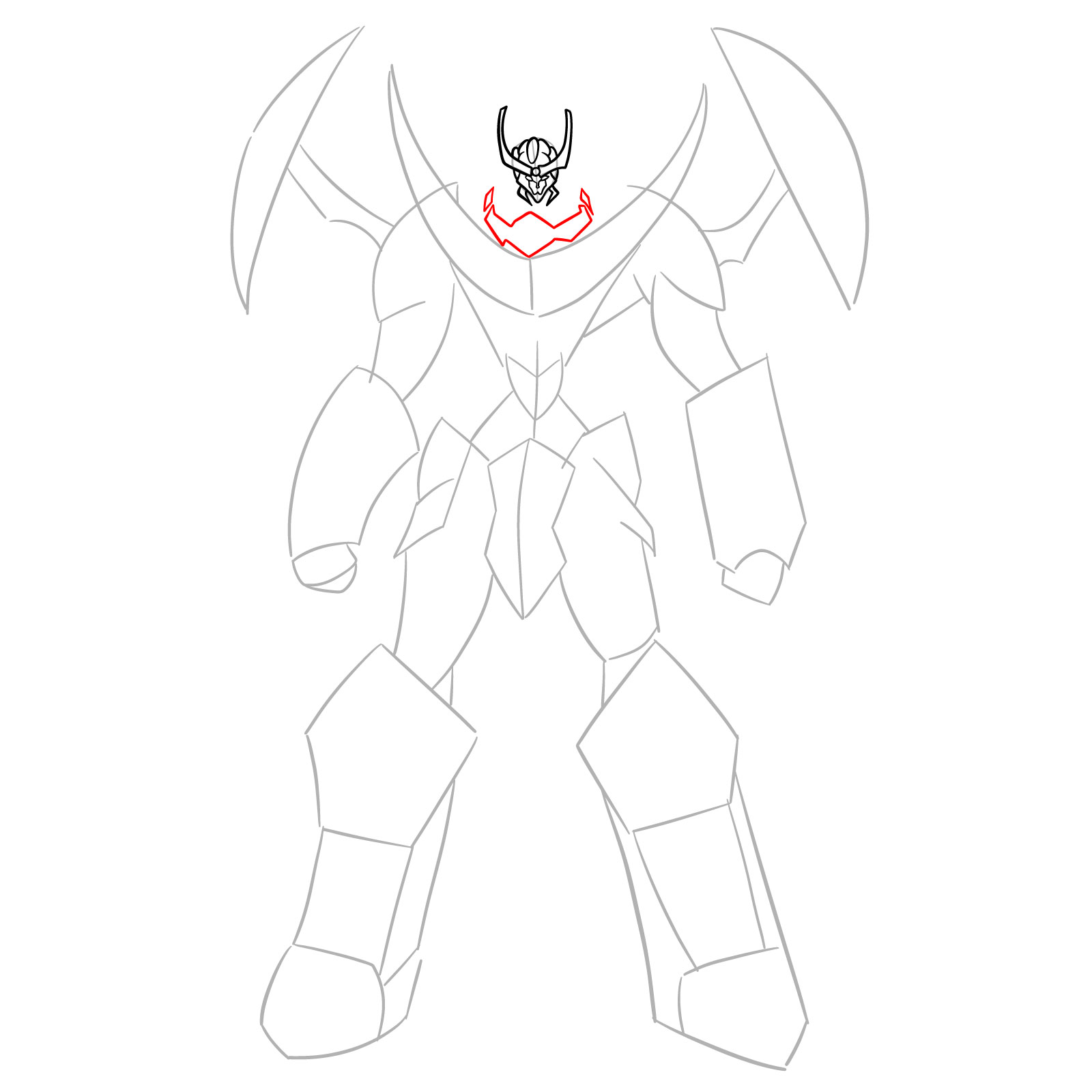 How to Draw Tengen Toppa Gurren Lagann - step 07