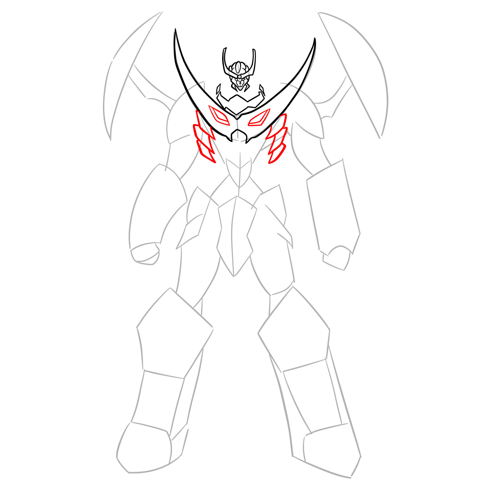 How to Draw Tengen Toppa Gurren Lagann - step 09