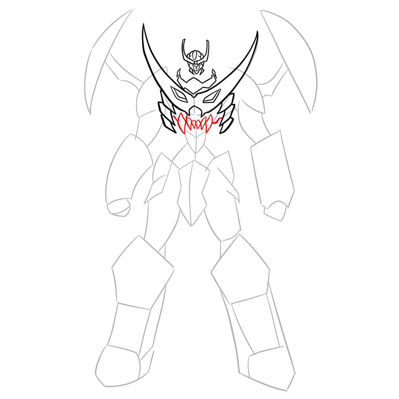 How to Draw Tengen Toppa Gurren Lagann - step 10