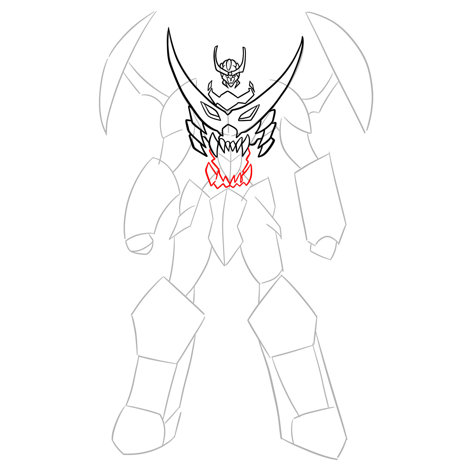 How to Draw Tengen Toppa Gurren Lagann - step 11