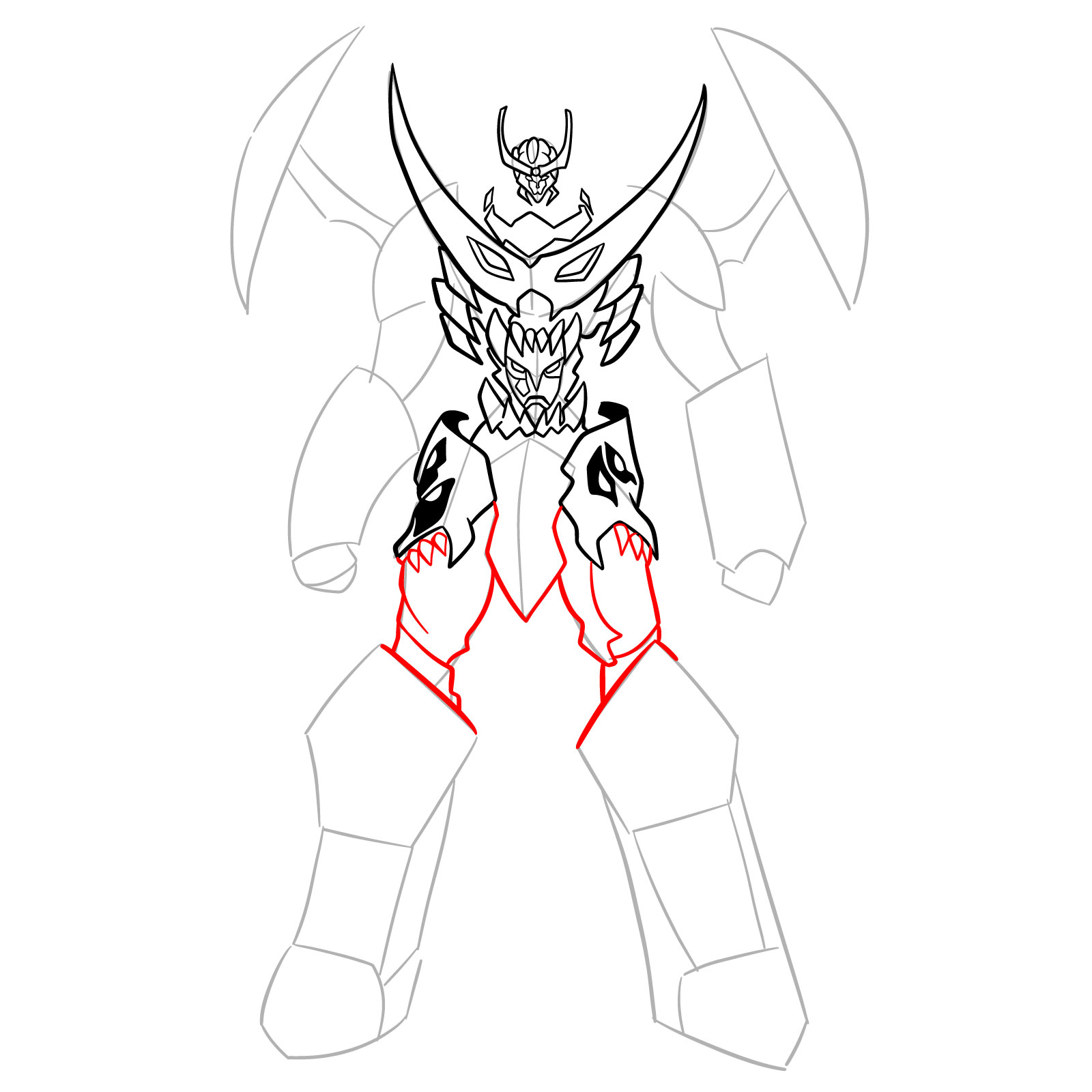 How to Draw Tengen Toppa Gurren Lagann - step 14