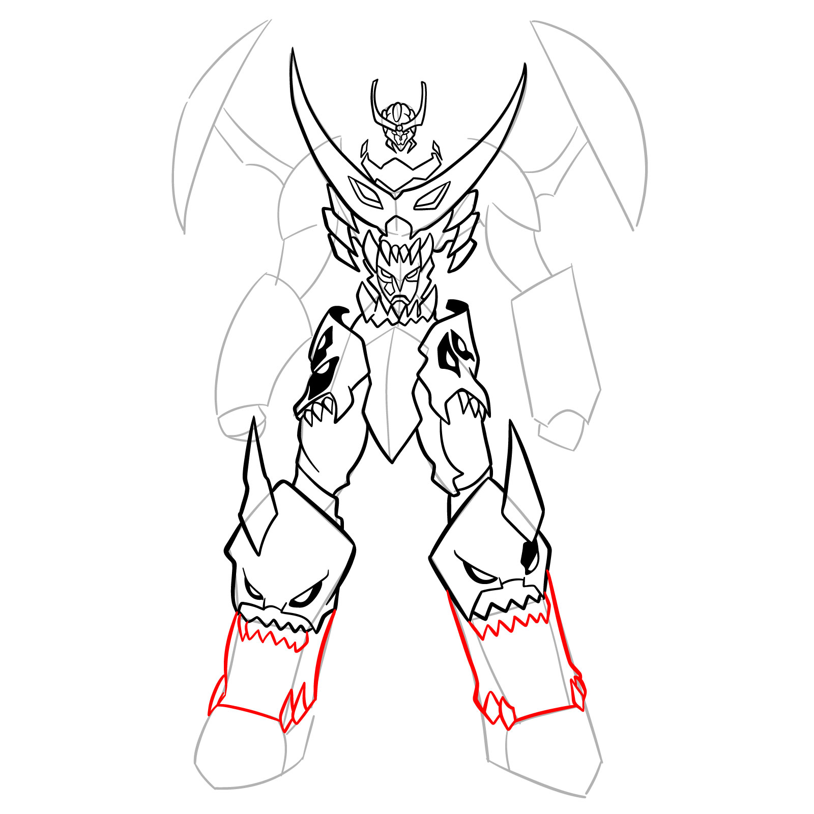 How to Draw Tengen Toppa Gurren Lagann - step 16