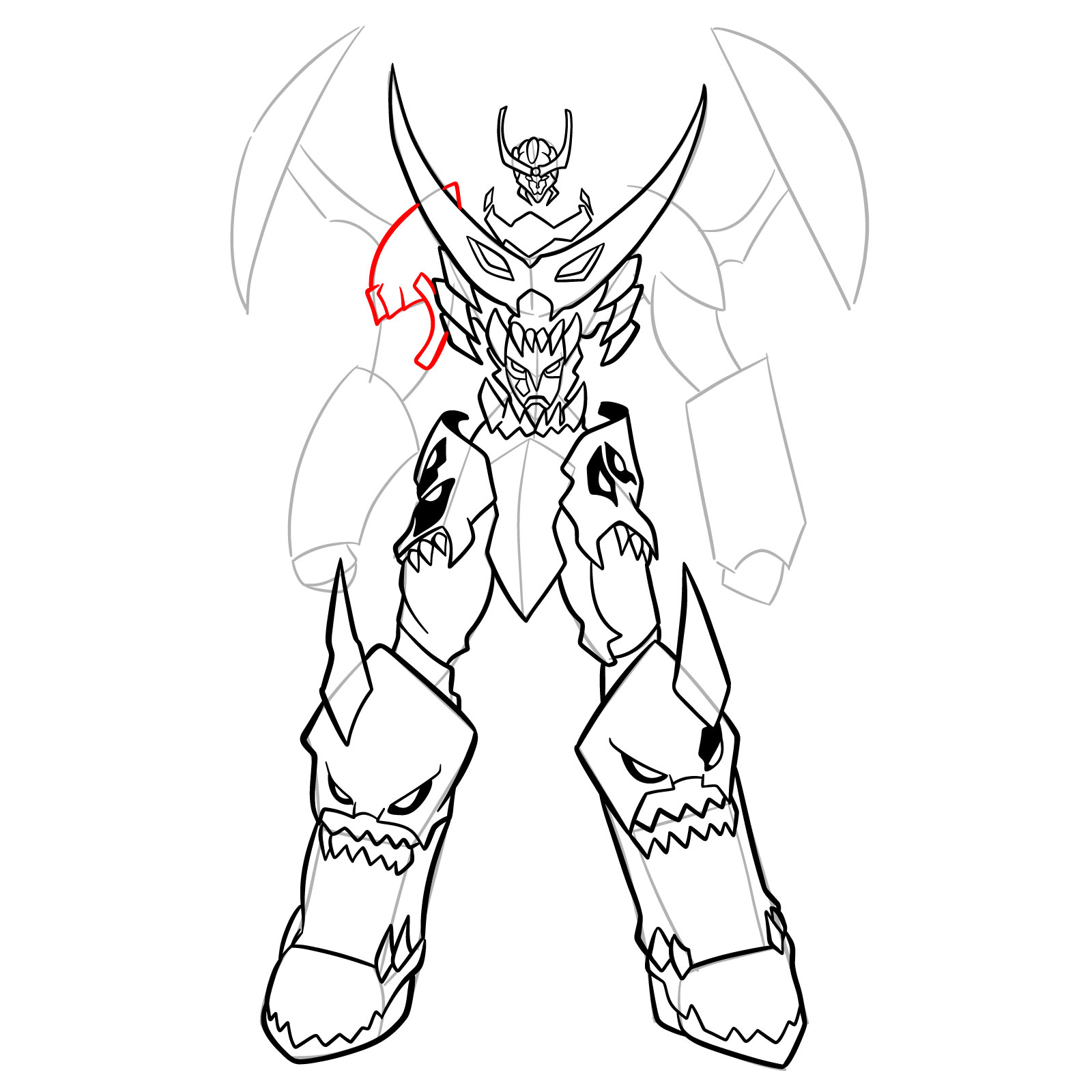 How to Draw Tengen Toppa Gurren Lagann - step 18