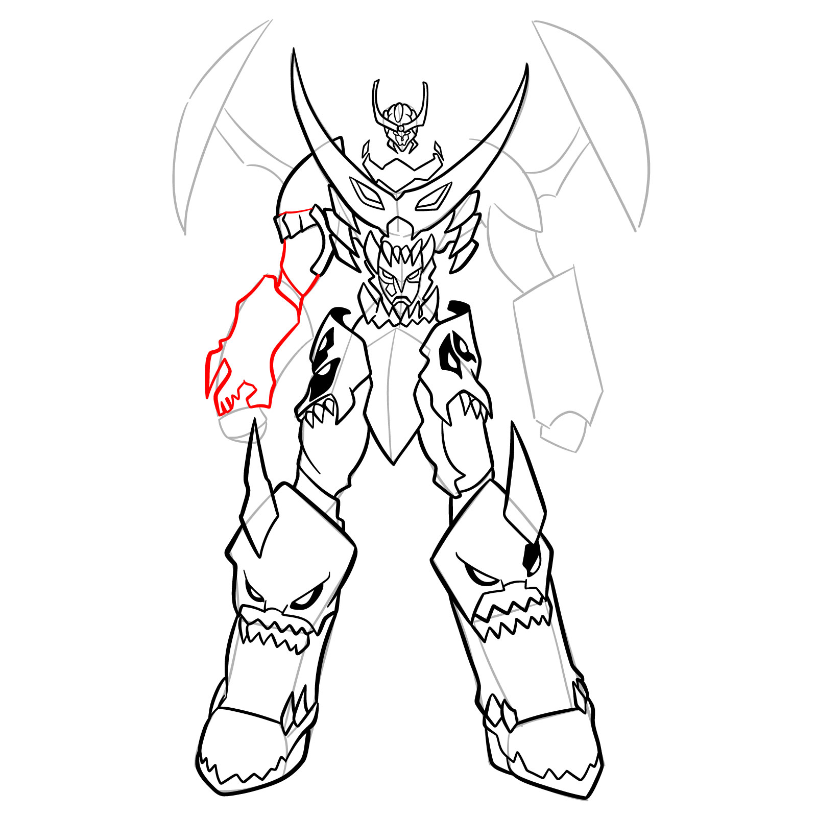 How to Draw Tengen Toppa Gurren Lagann - step 19