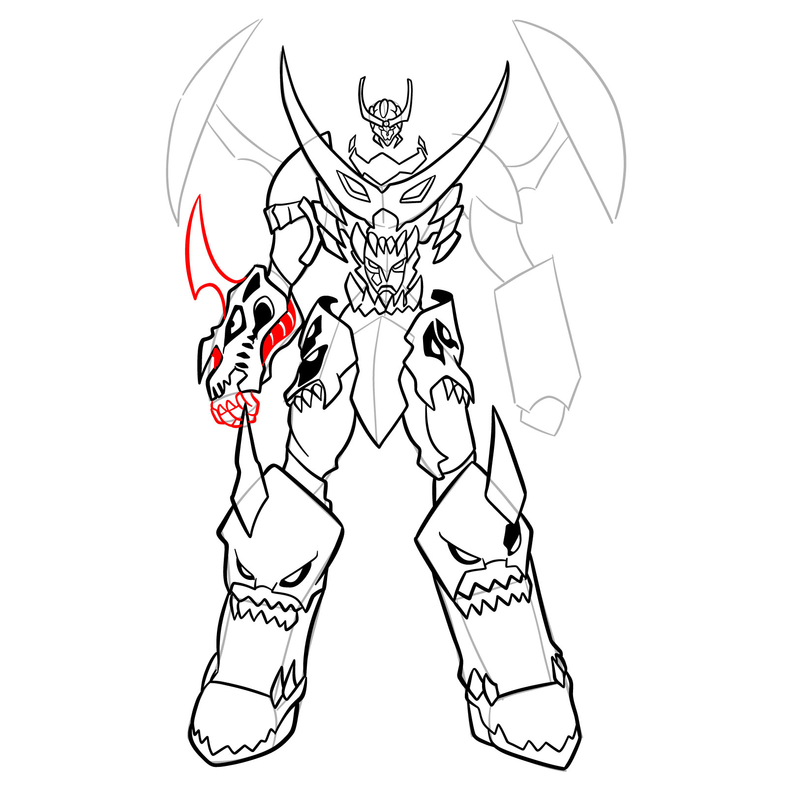 How to Draw Tengen Toppa Gurren Lagann - step 21