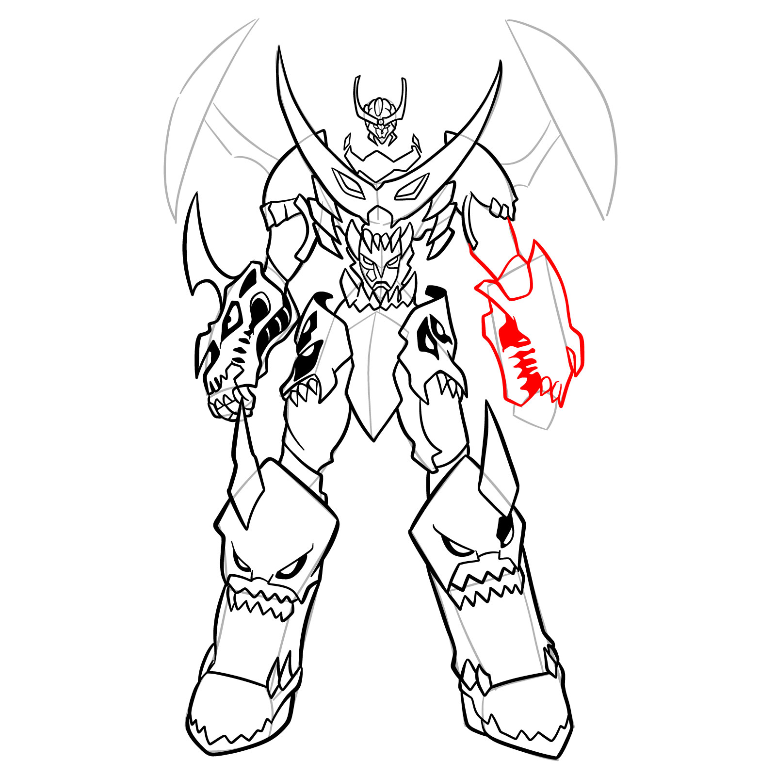 How to Draw Tengen Toppa Gurren Lagann - step 23