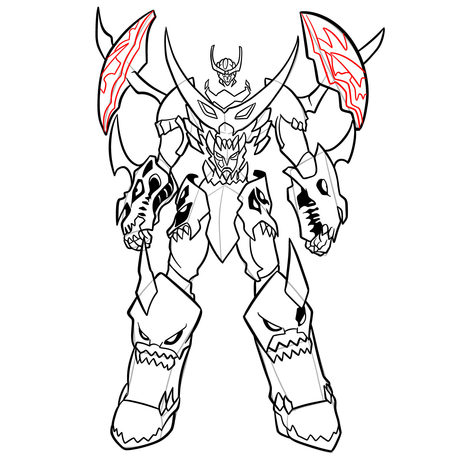 How to Draw Tengen Toppa Gurren Lagann - step 26