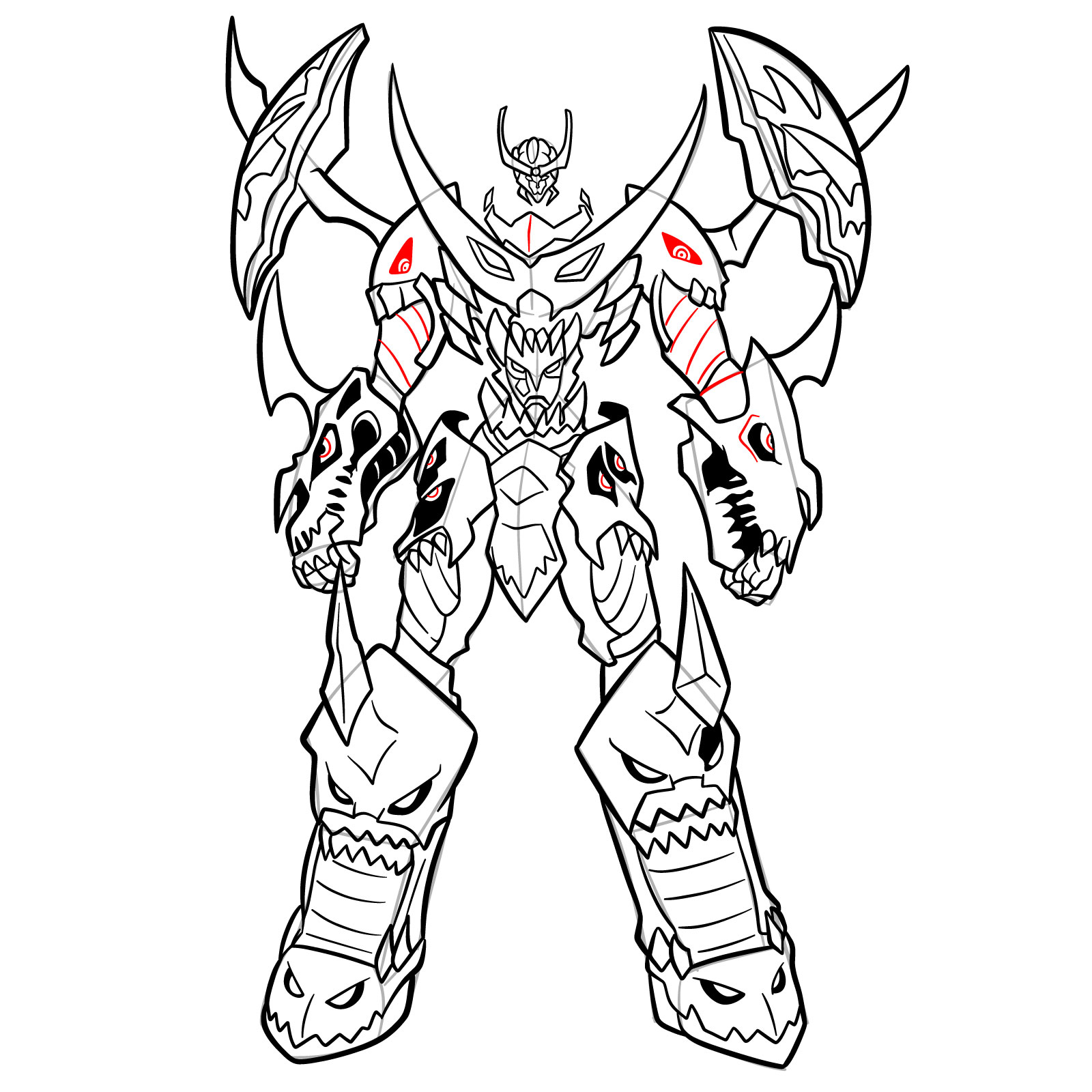 How to Draw Tengen Toppa Gurren Lagann - step 28