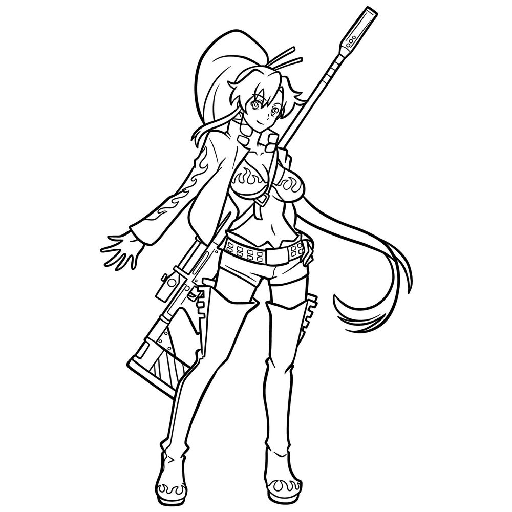 Drawing Post-Timeskip Yoko Littner from Gurren Lagann