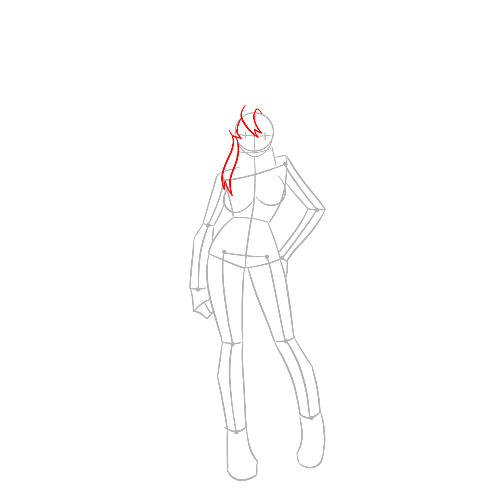 How to Draw Yoko Littner (pre-timeskip) - step 04