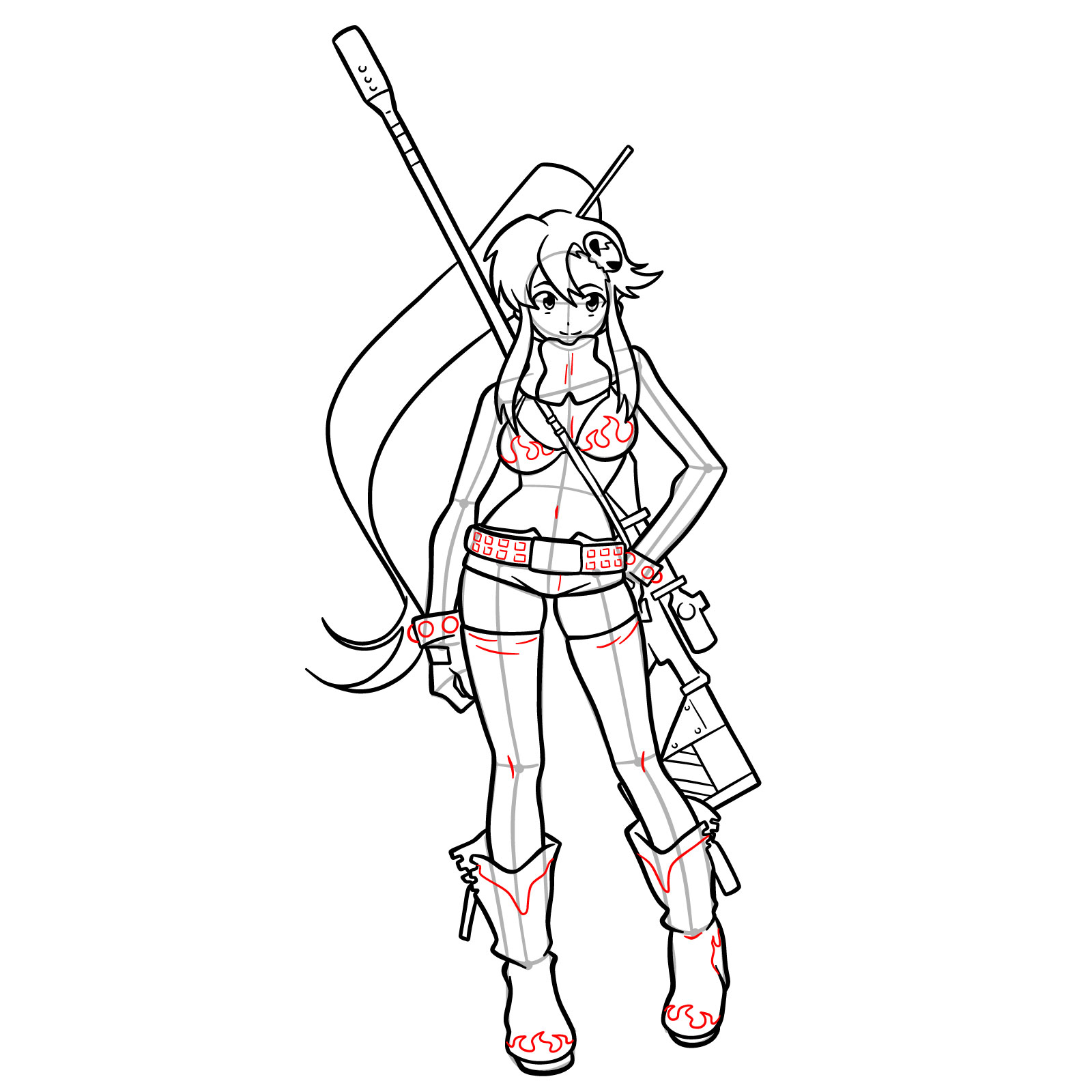 How to Draw Yoko Littner (pre-timeskip) - step 19