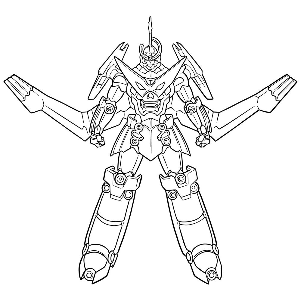 How to Draw Gurren Lagann: Full Mecha Wing Form