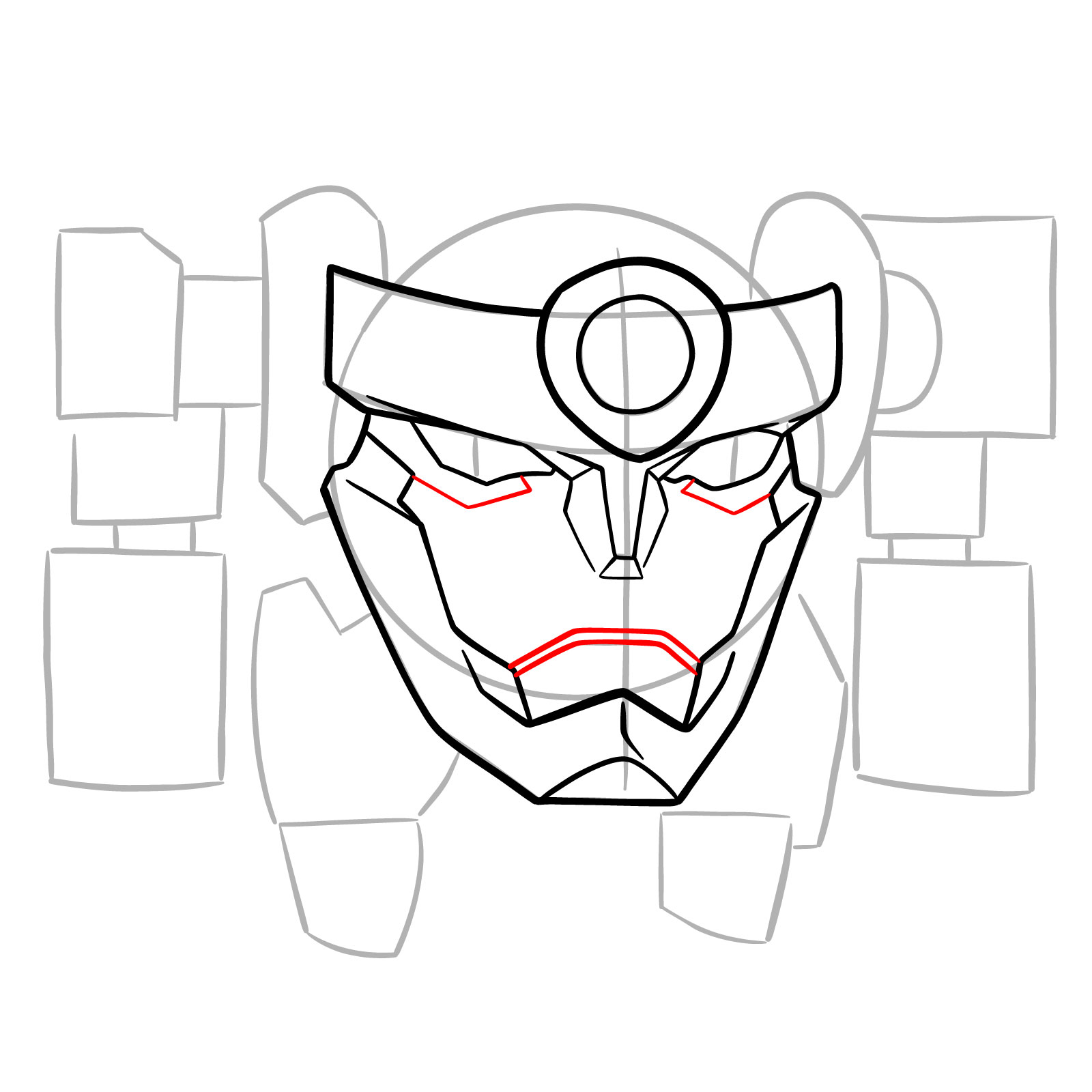 How to Draw Lagann from Gurren Lagann - step 10