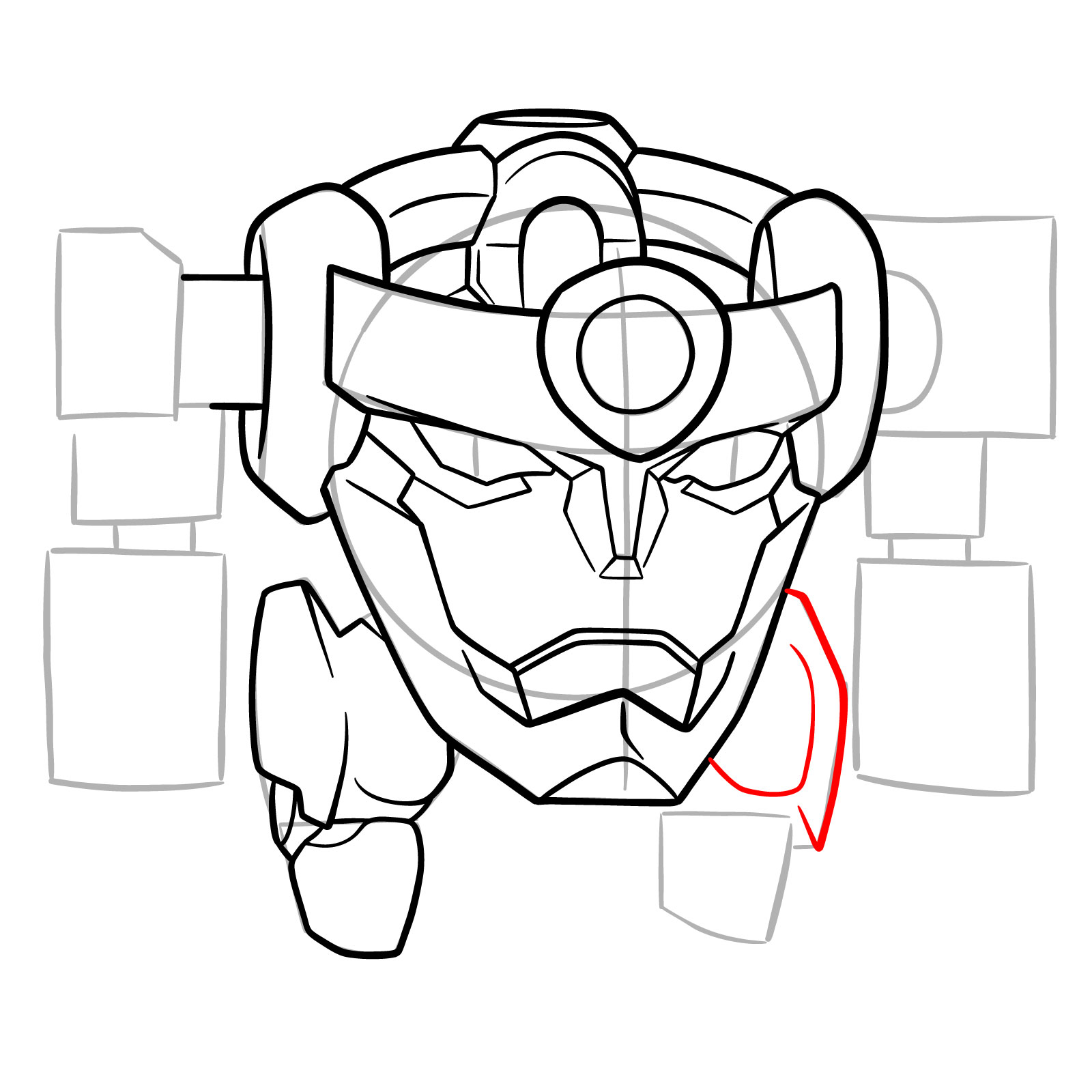 How to Draw Lagann from Gurren Lagann - step 17