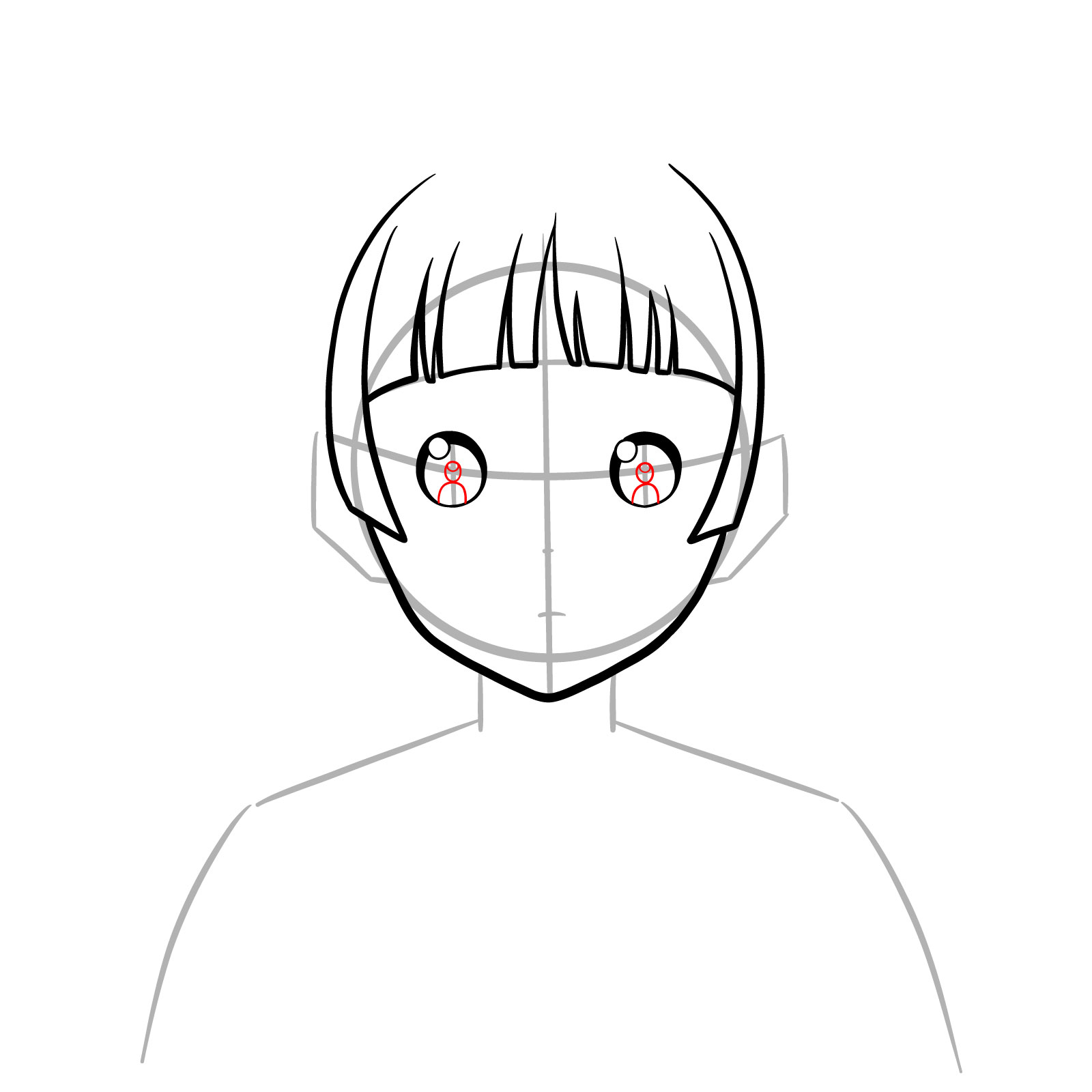 How to Draw Maomao’s Face - step 06