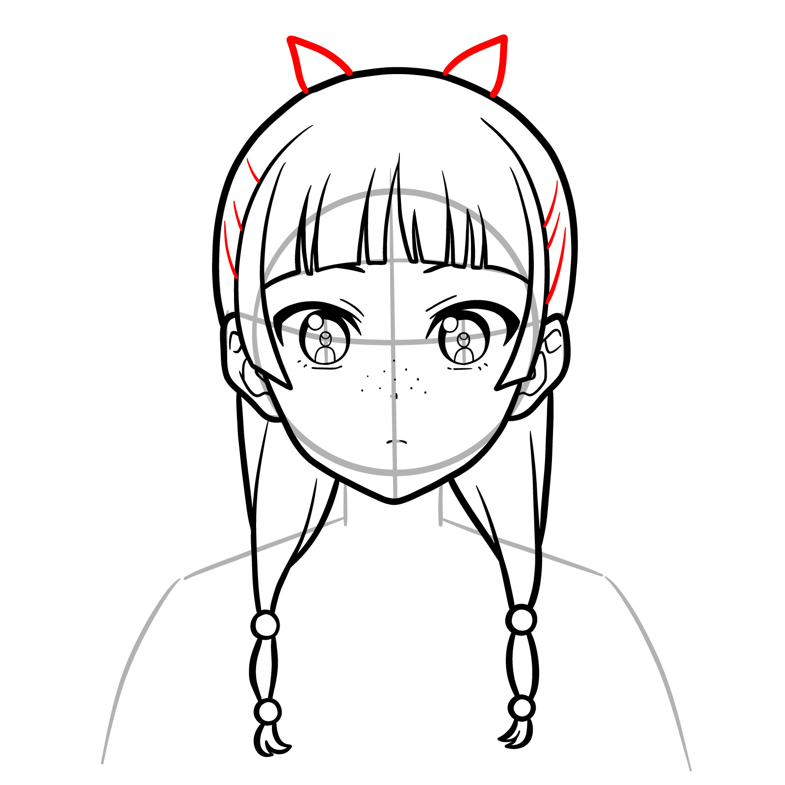How to Draw Maomao’s Face - step 12