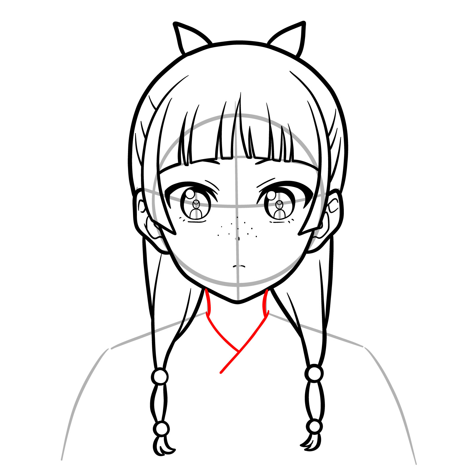 How to Draw Maomao’s Face - step 13