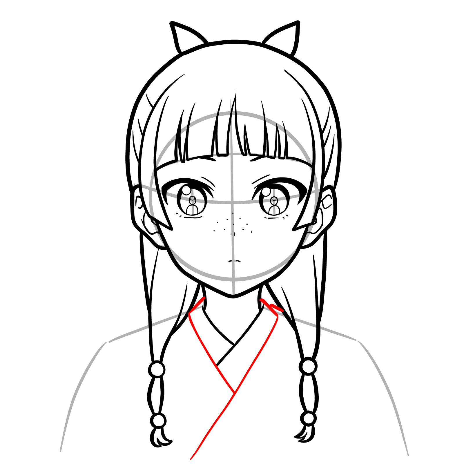 How to Draw Maomao’s Face - step 14