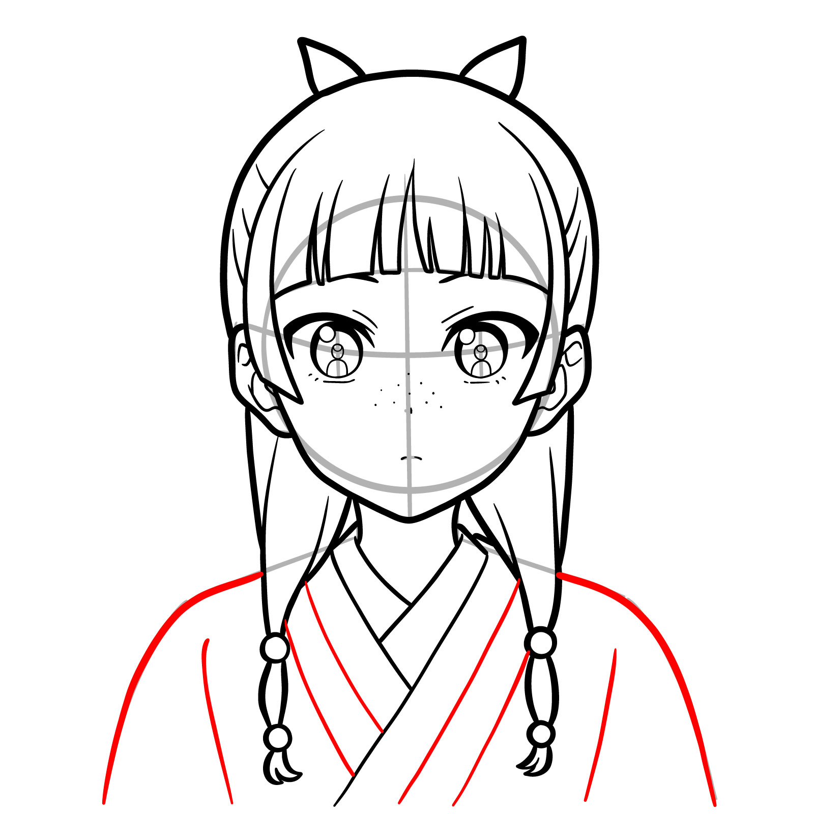 How to Draw Maomao’s Face - step 15