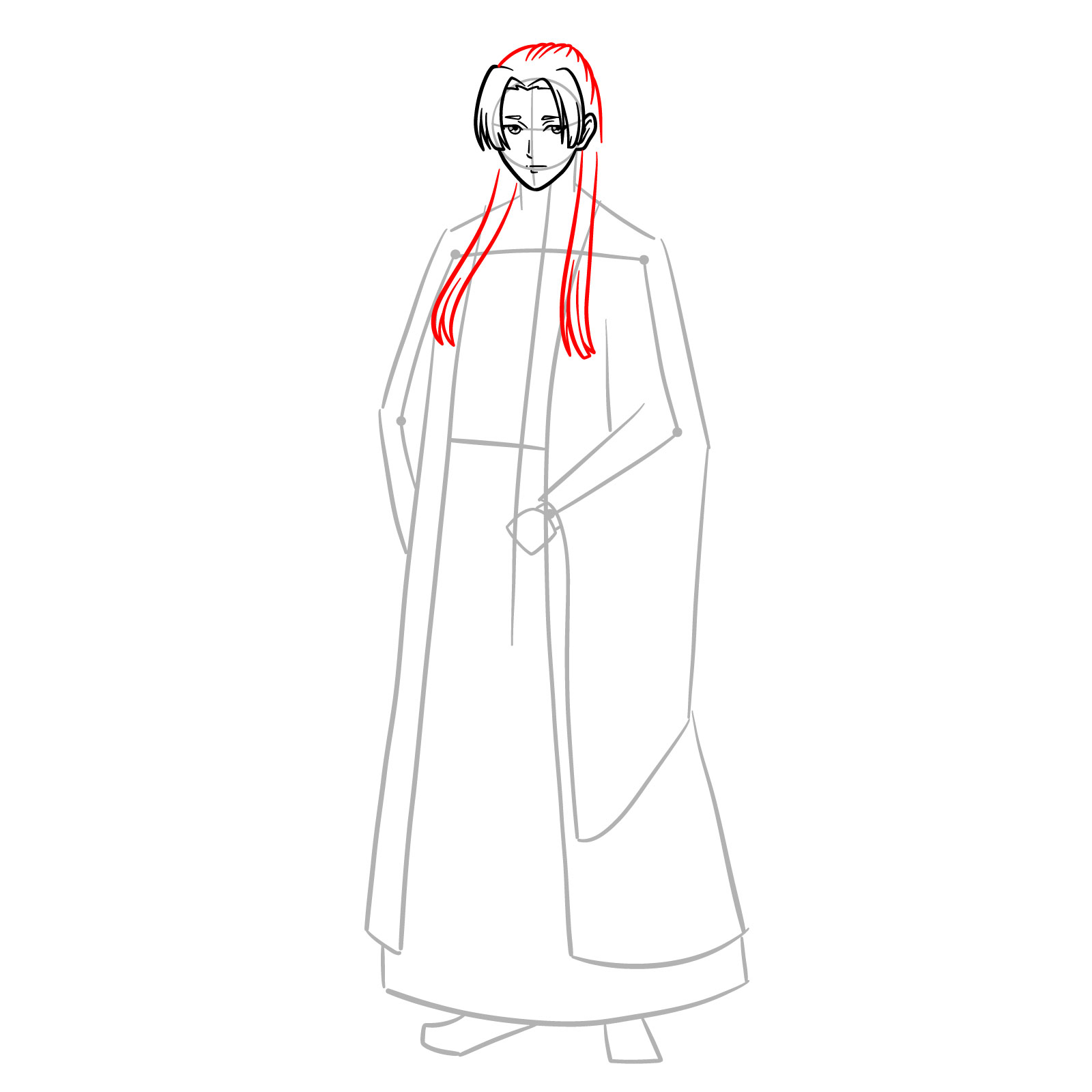 How to Draw Jinshi from Kusuriya no Hitorigoto Anime - step 07