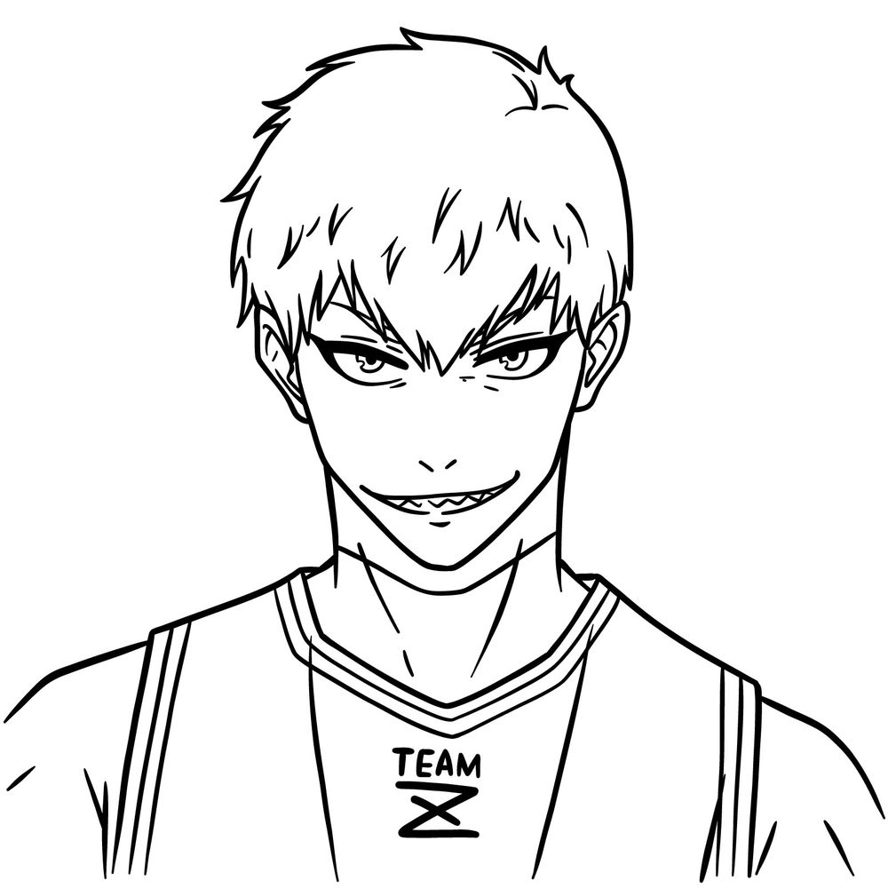 How to Draw Jingo Raichi in 16 Steps from Blue Lock