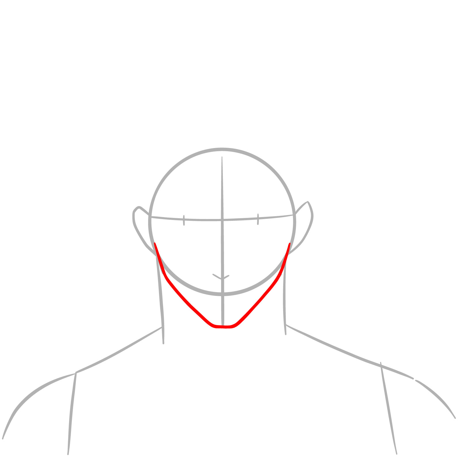 How to Draw Rensuke Kunigami - step 03