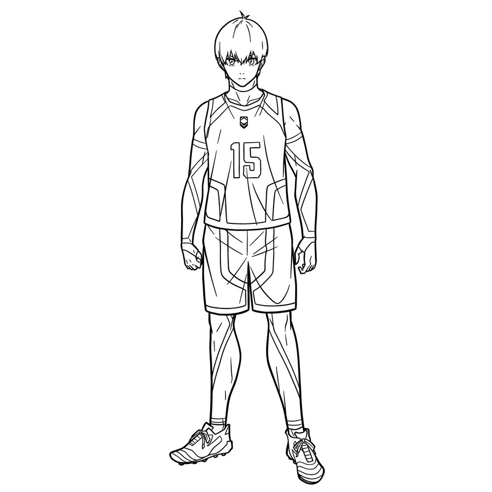 How to Draw Yoichi Isagi in Team A Outfit from Blue Lock Season 2