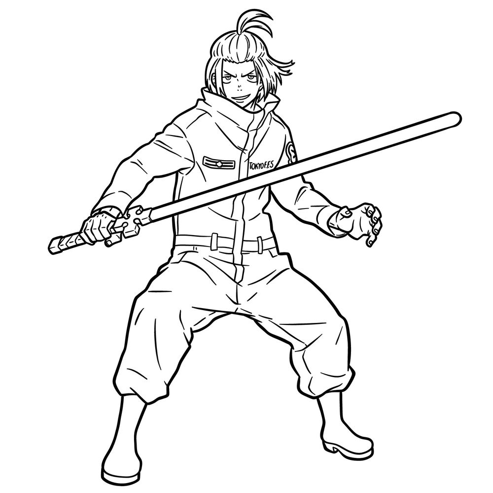 How to Draw Arthur Boyle with Excalibur: Fire Force Drawing Guide