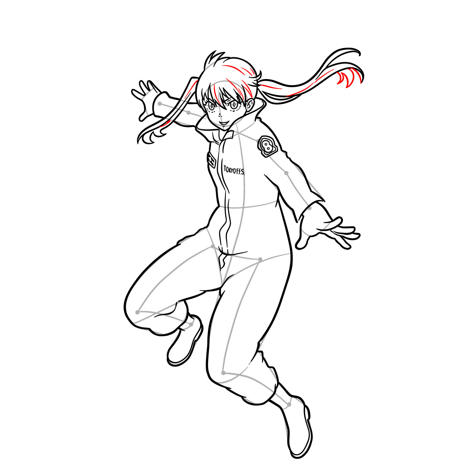 How to Draw Tamaki Kotatsu from Fire Force - step 17