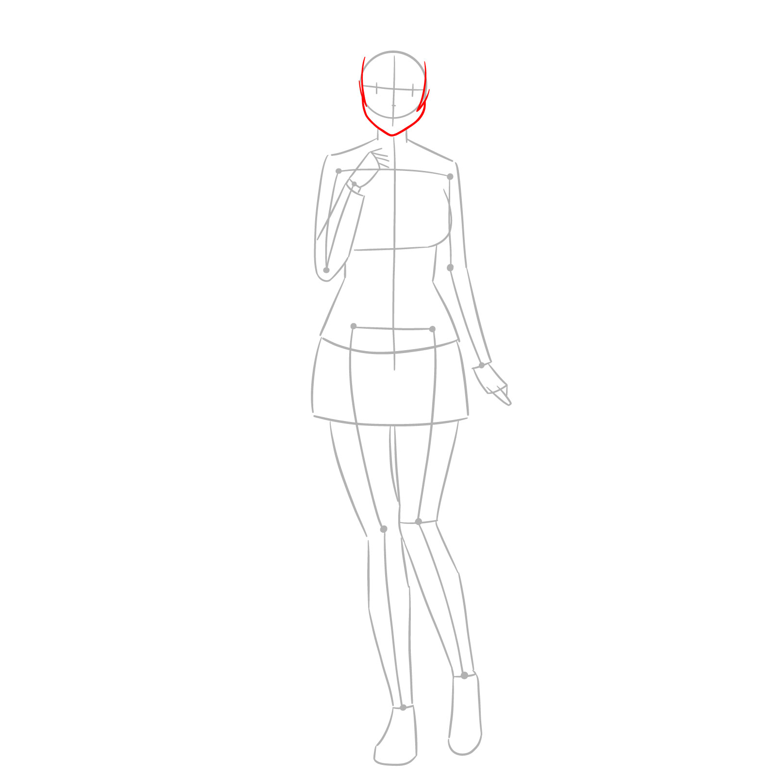How to Draw Yumeko Jabami from Kakegurui - step 03