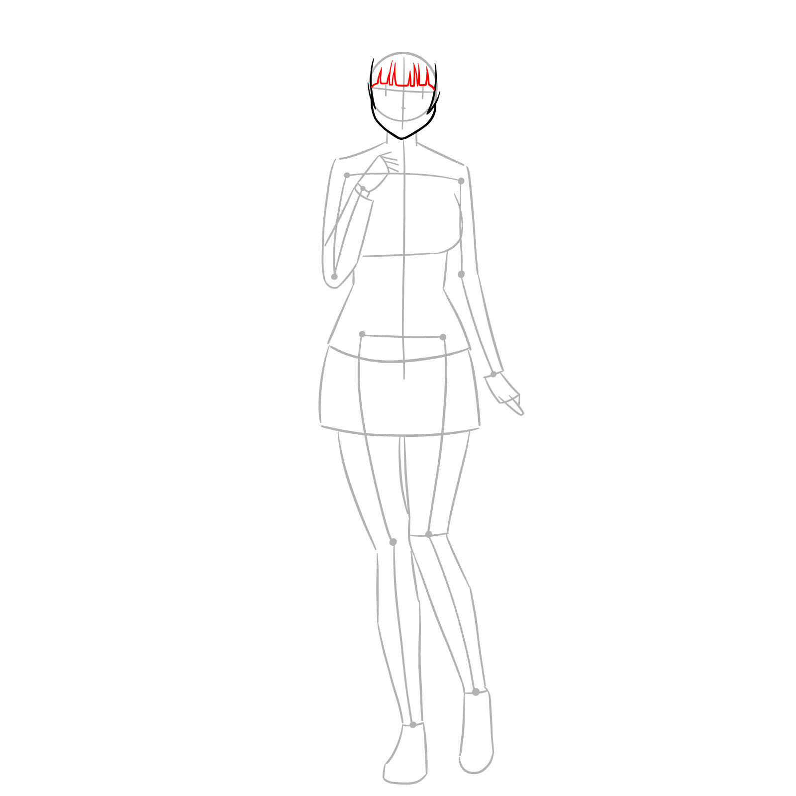 How to Draw Yumeko Jabami from Kakegurui - step 04