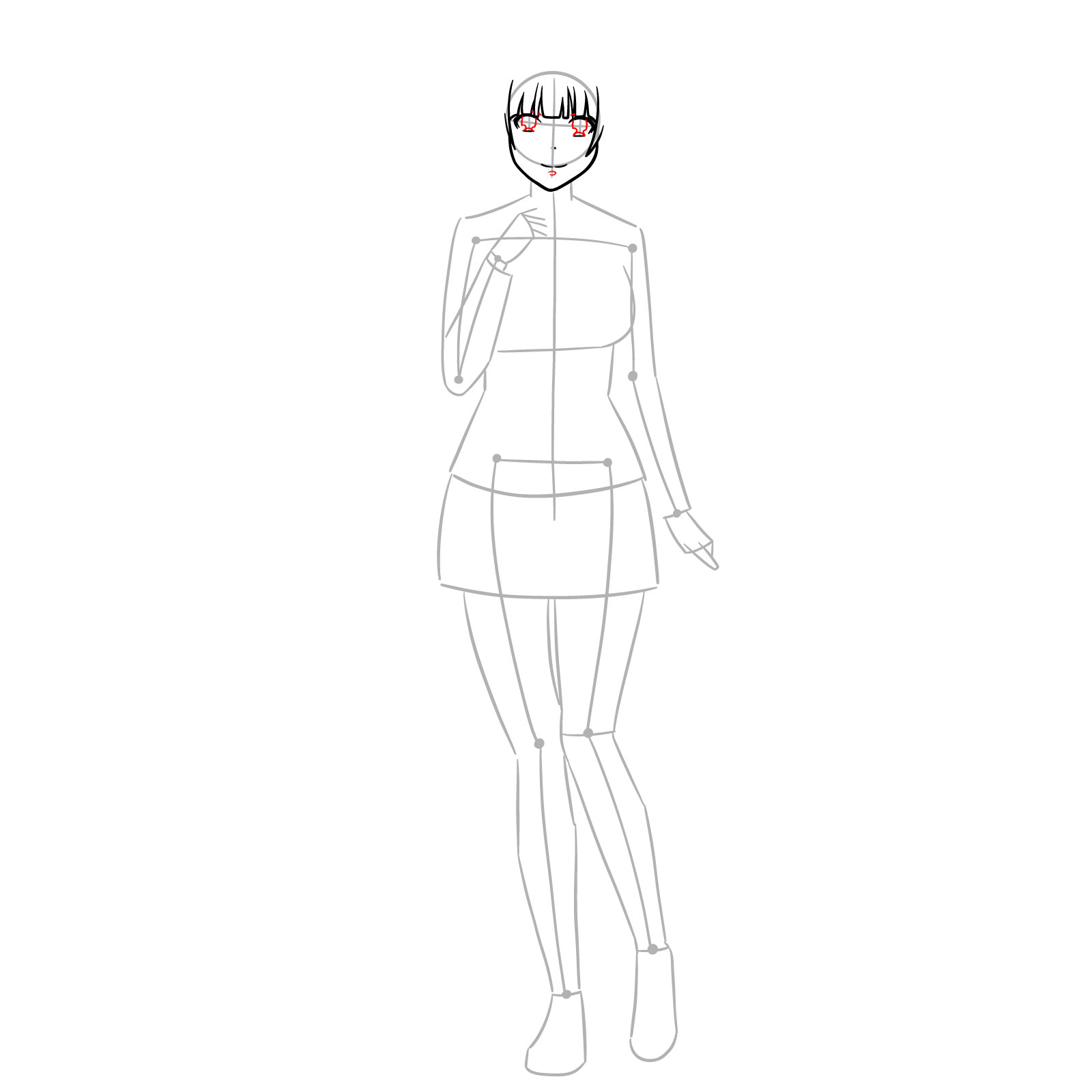 How to Draw Yumeko Jabami from Kakegurui - step 06