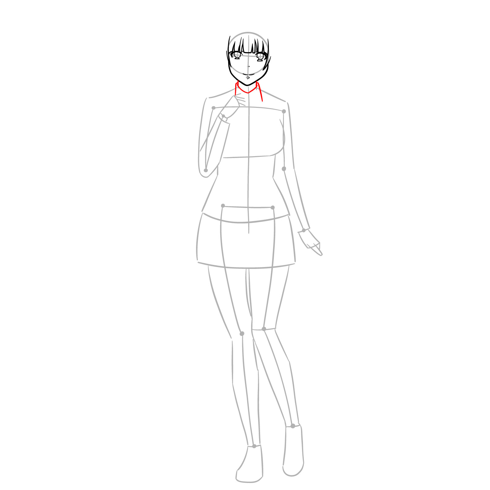 How to Draw Yumeko Jabami from Kakegurui - step 07