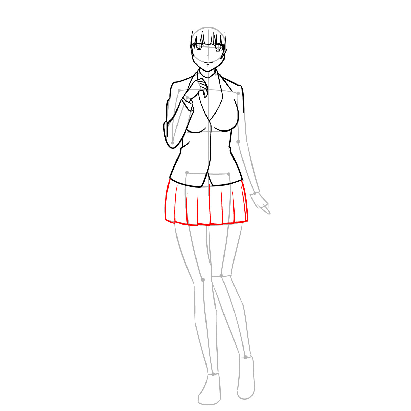 How to Draw Yumeko Jabami from Kakegurui - step 13