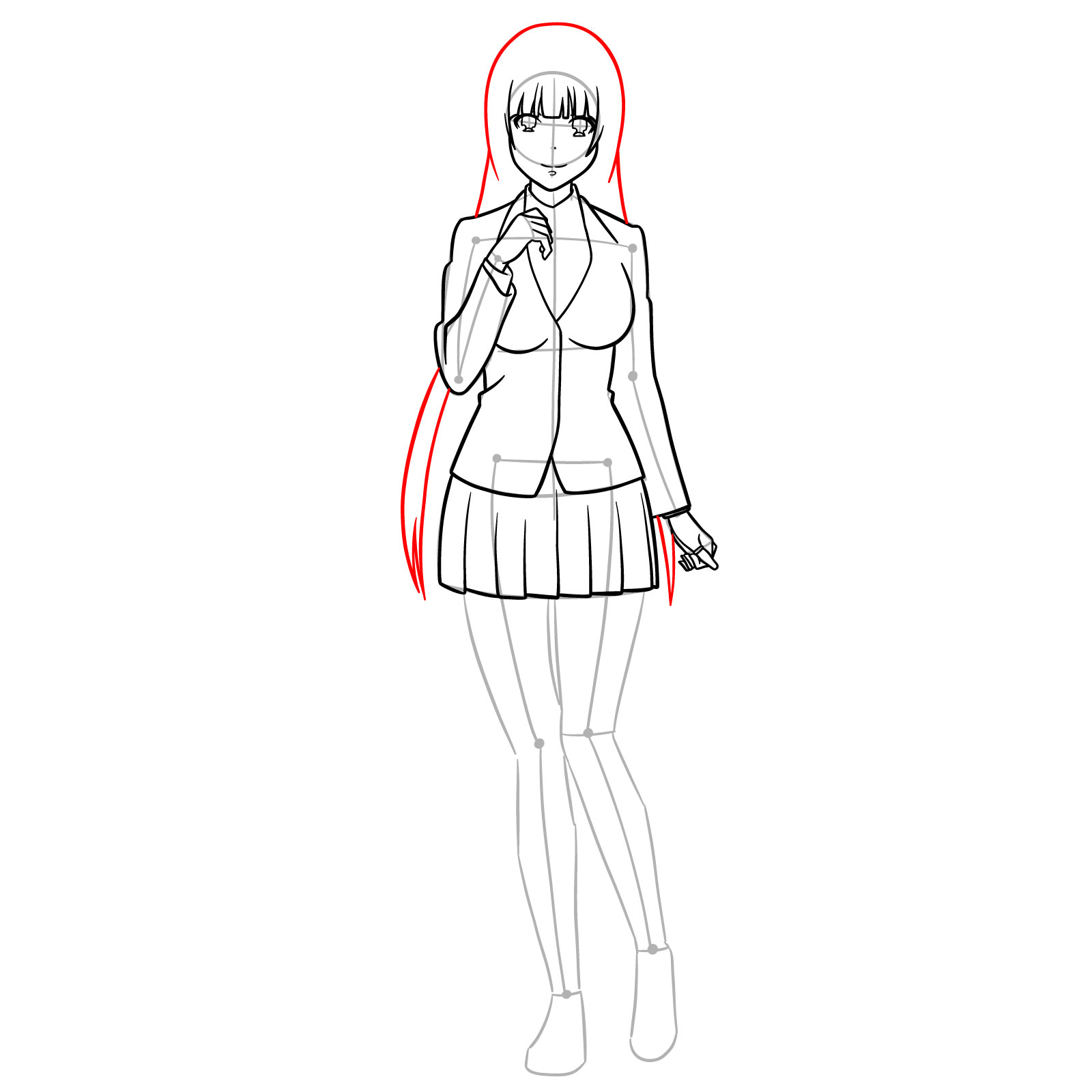 How to Draw Yumeko Jabami from Kakegurui - step 17