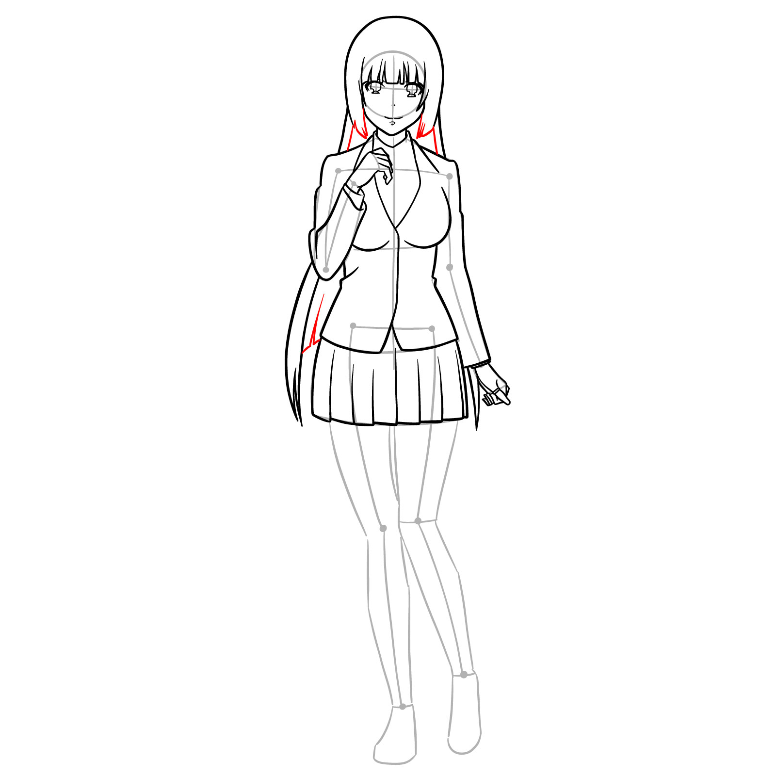 How to Draw Yumeko Jabami from Kakegurui - step 18