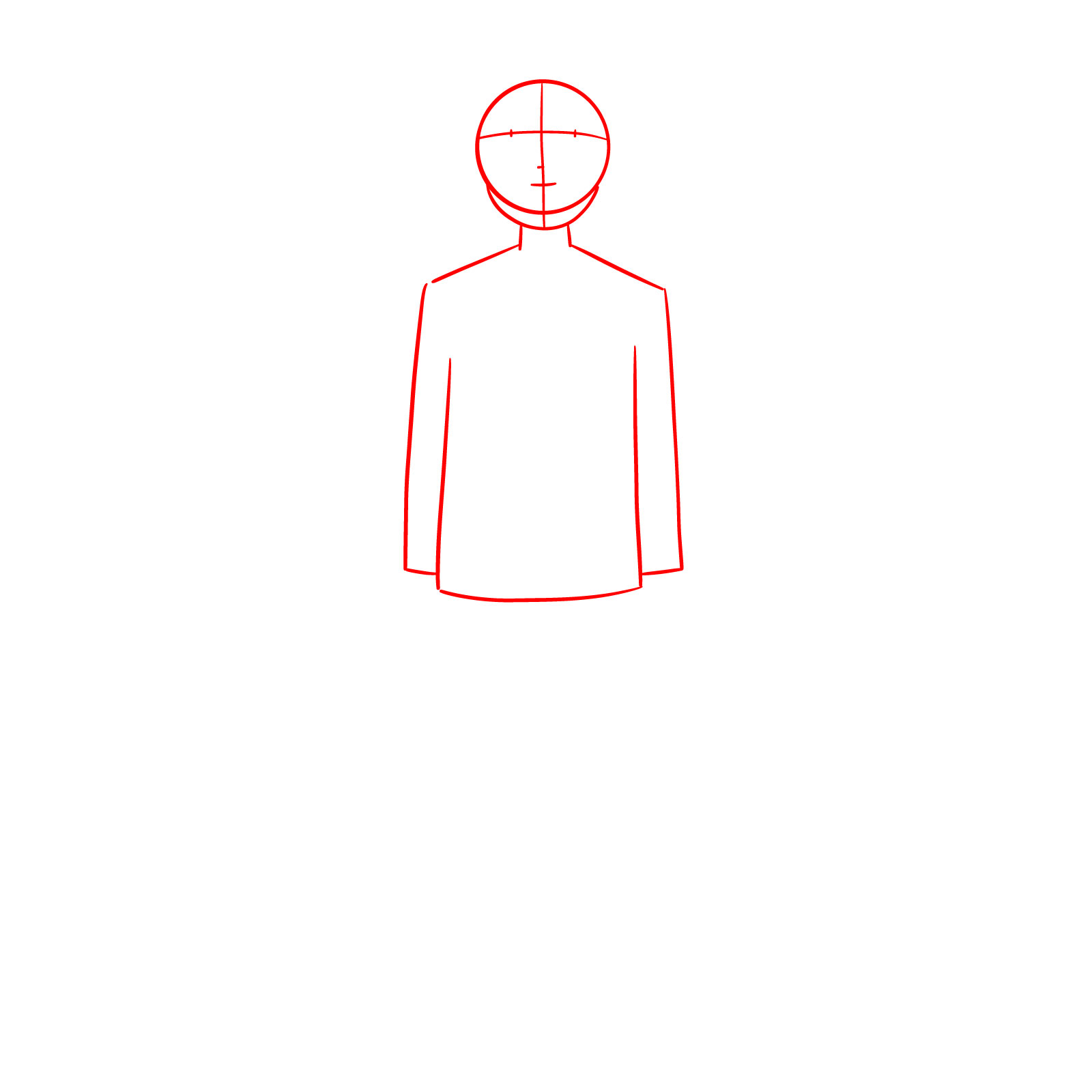 How to Draw Mob (Shigeo Kageyama) Full Body - step 01