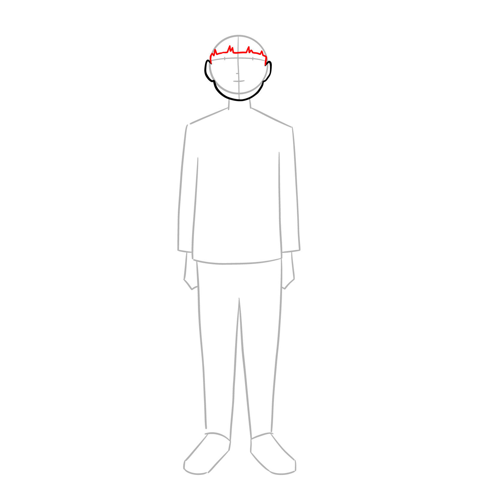 How to Draw Mob (Shigeo Kageyama) Full Body - step 04