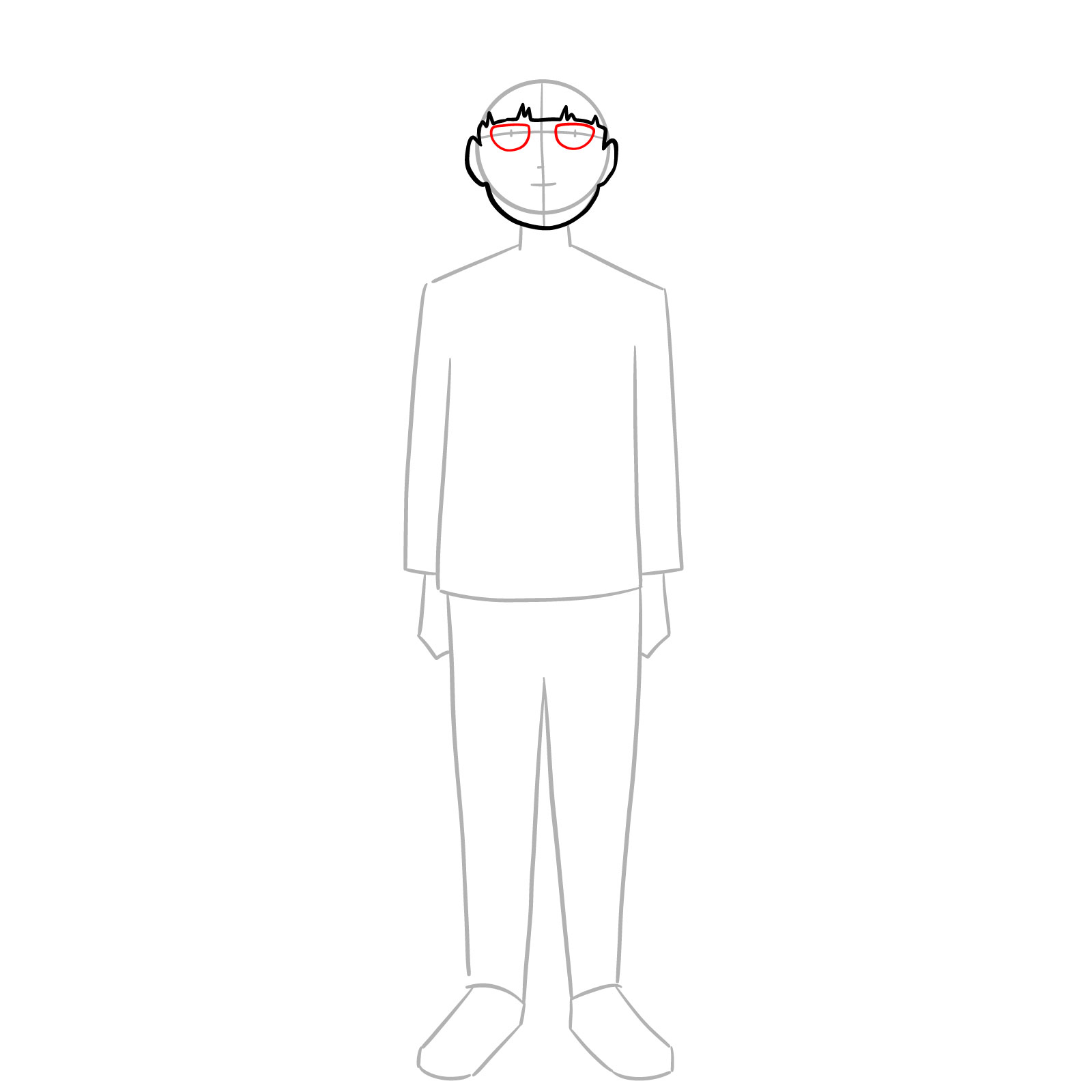 How to Draw Mob (Shigeo Kageyama) Full Body - step 05