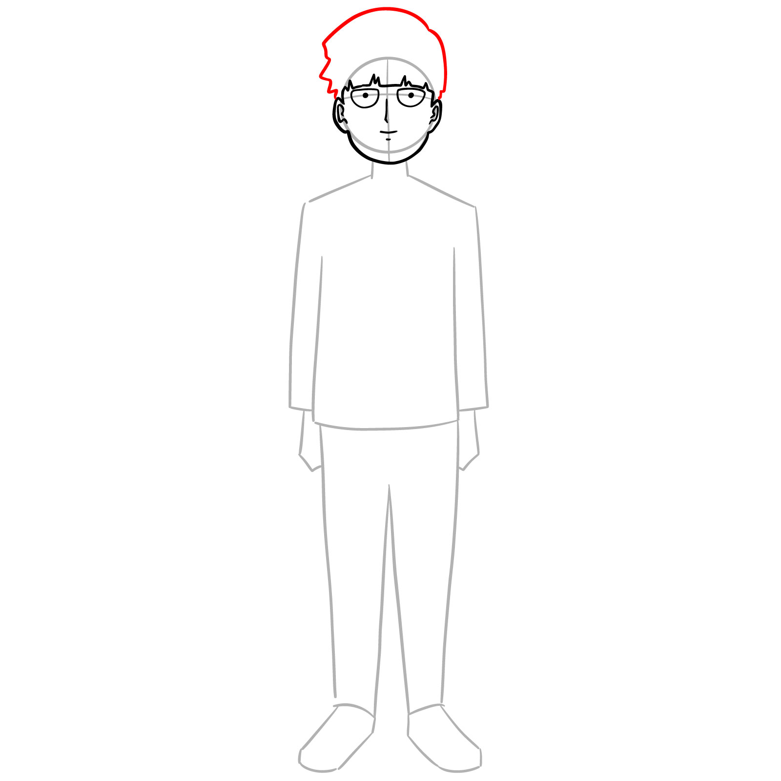 How to Draw Mob (Shigeo Kageyama) Full Body - step 07