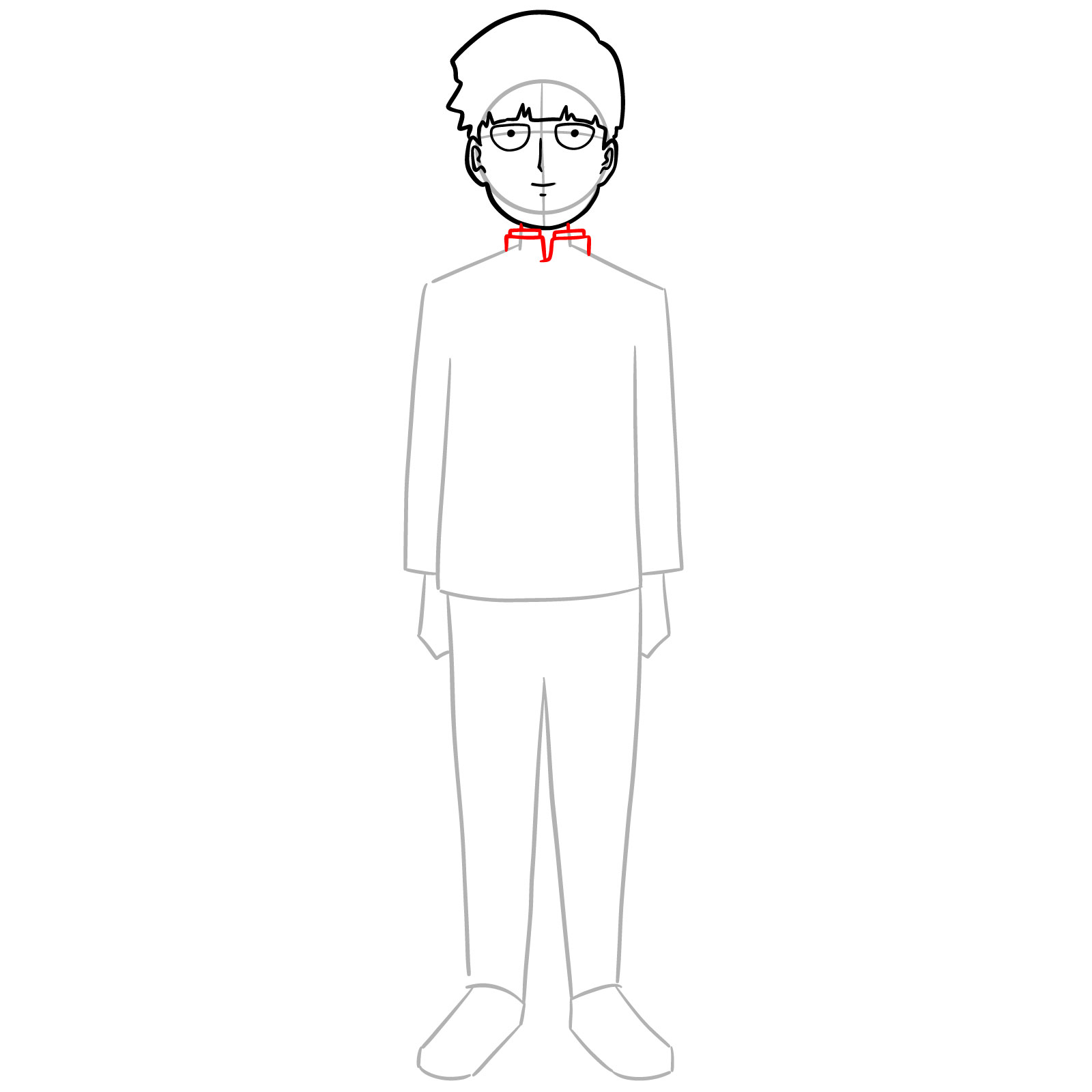 How to Draw Mob (Shigeo Kageyama) Full Body - step 08