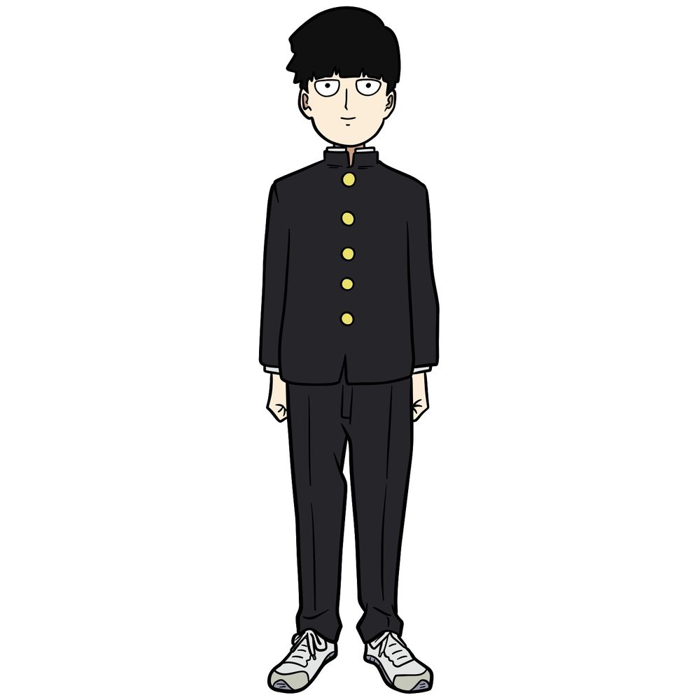 How to Draw Shigeo Kageyama in His School Uniform