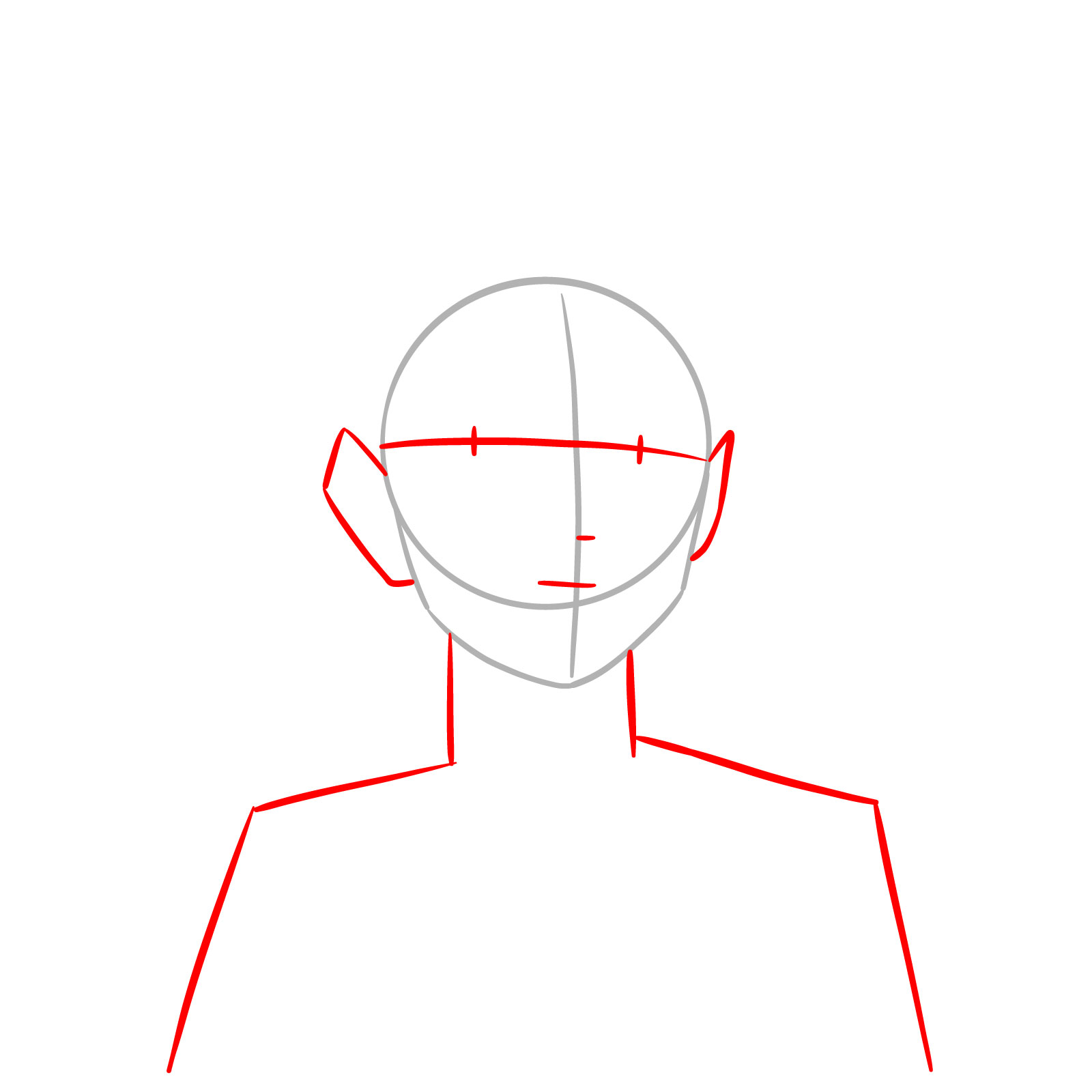 How to Draw Ritsu Kageyama from Mob Psycho 100 - step 02