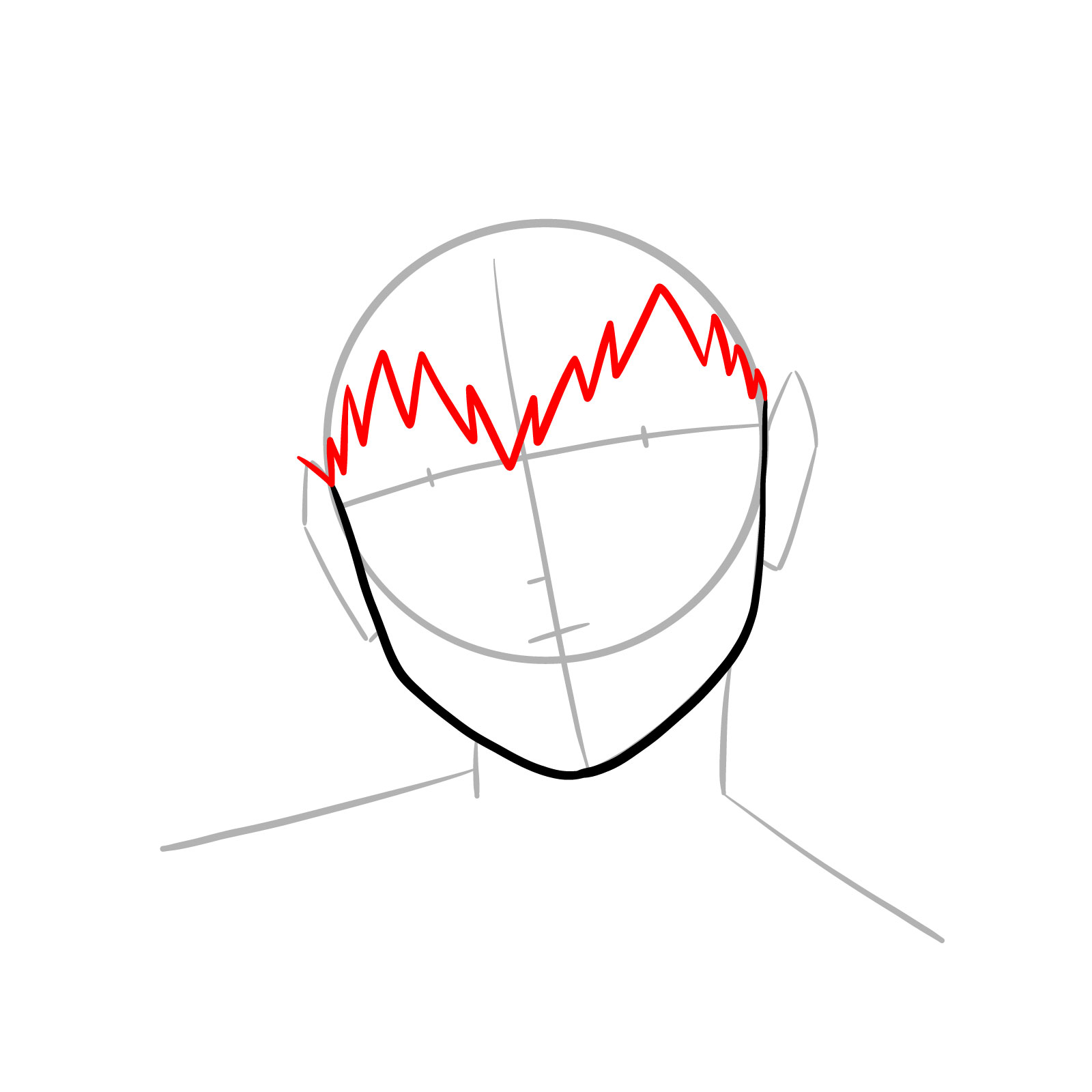 How to Draw Arataka Reigen from Mob Psycho 100 - step 04