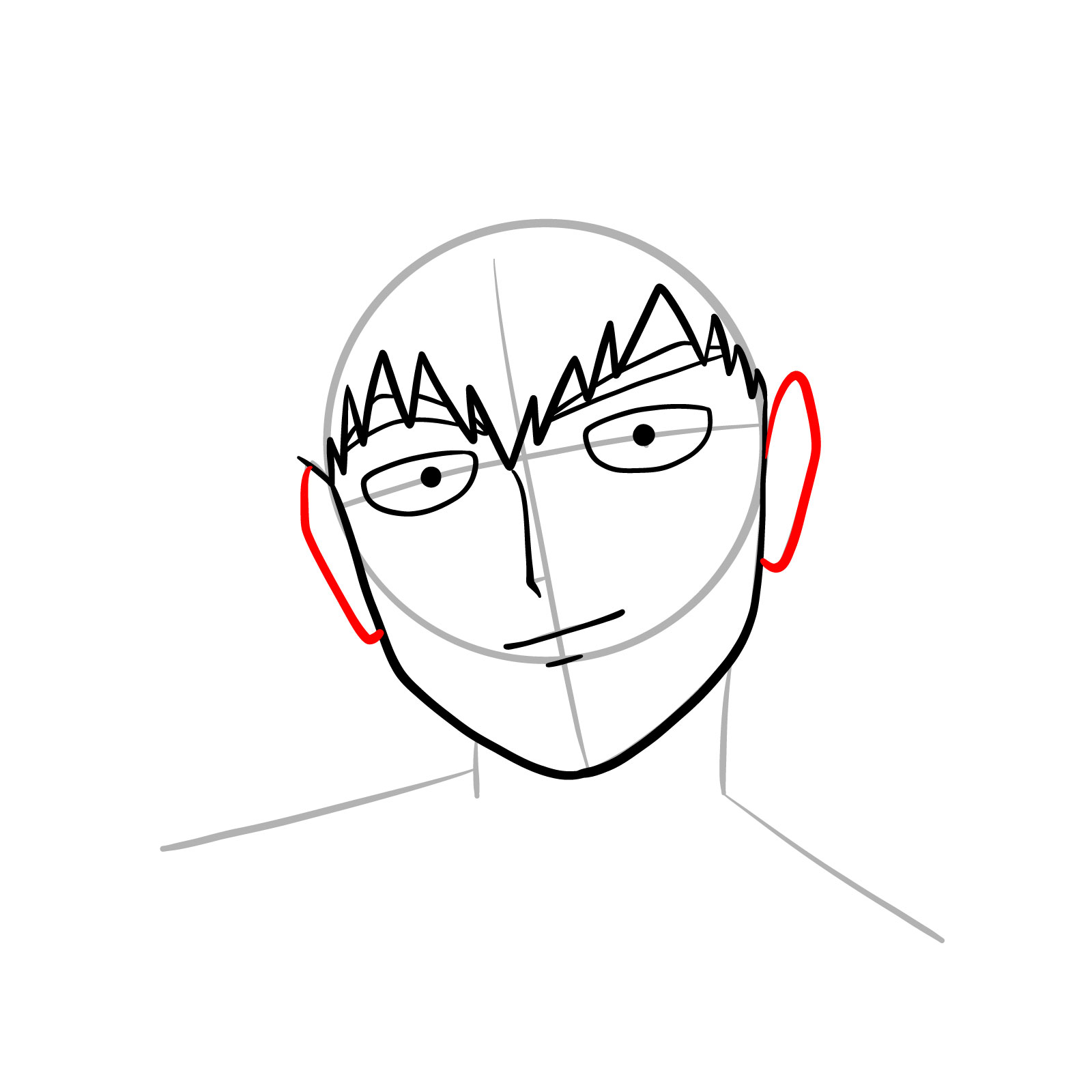 How to Draw Arataka Reigen from Mob Psycho 100 - step 08