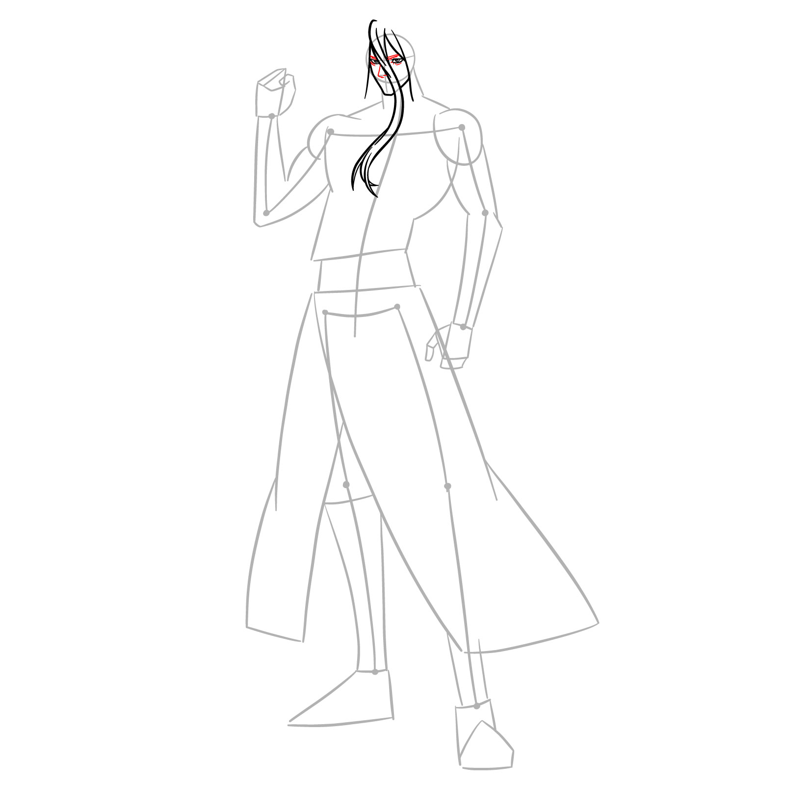 How to Draw Thor from Shuumatsu no Valkyrie - step 07