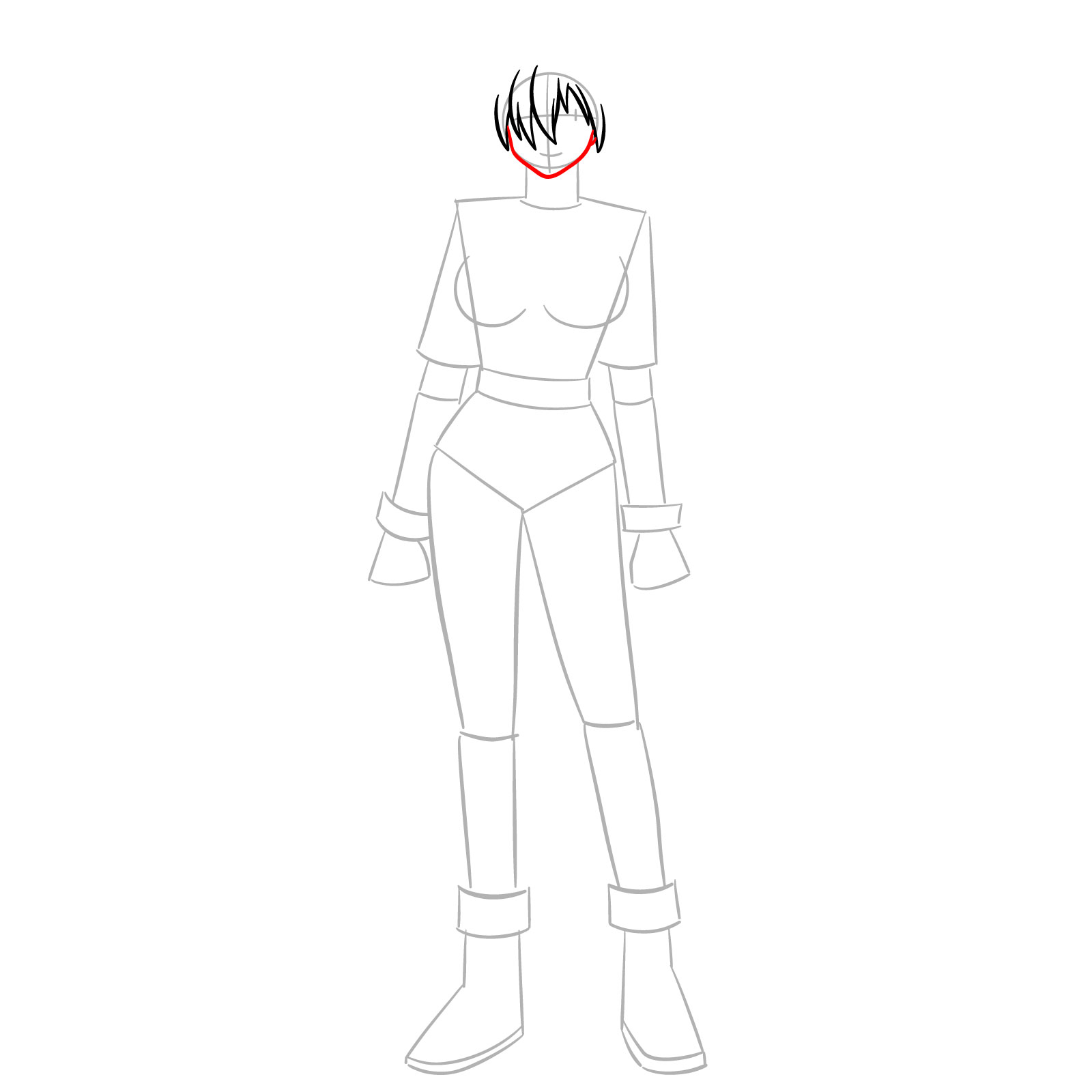 How to Draw Seras Victoria from OVA - step 04