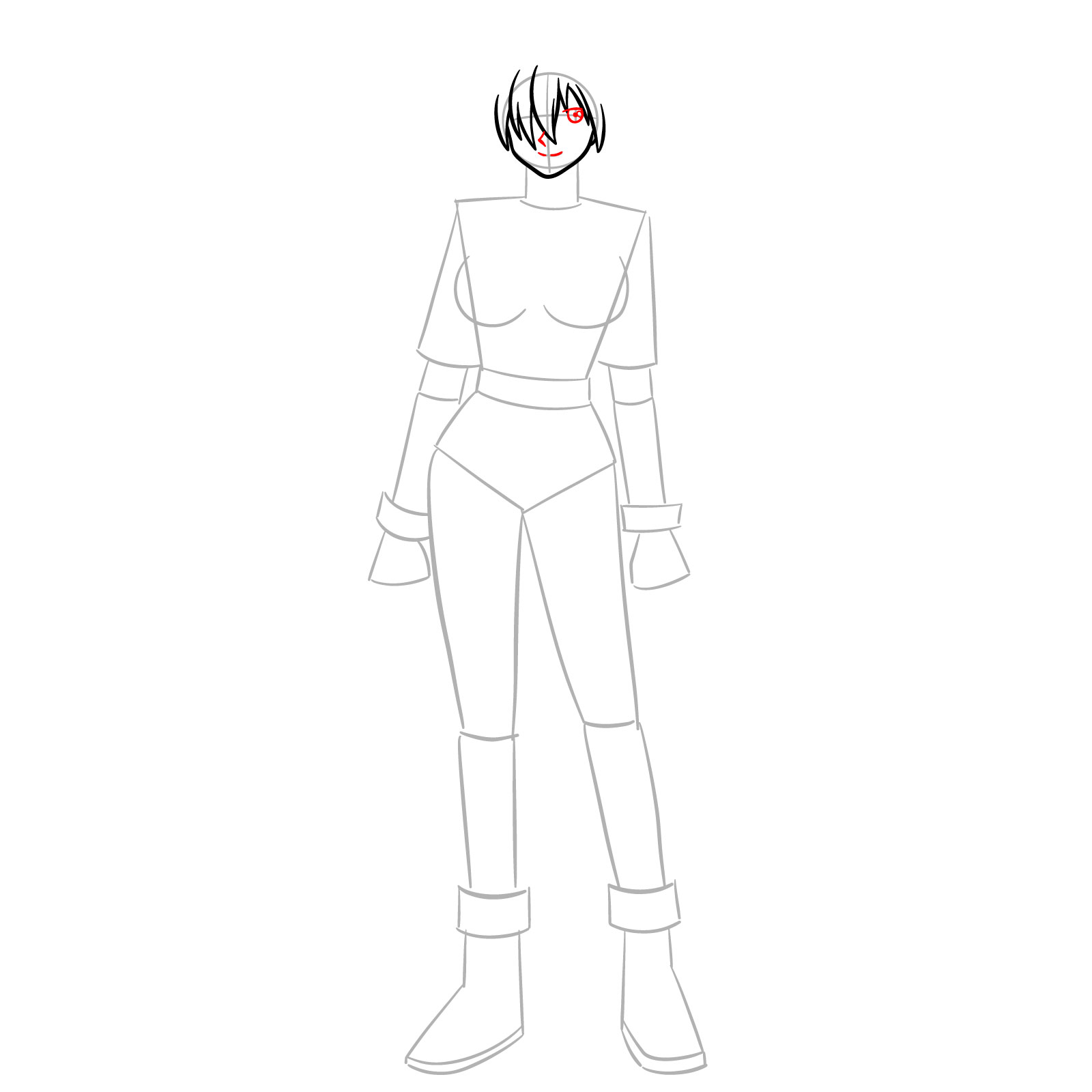 How to Draw Seras Victoria from OVA - step 05