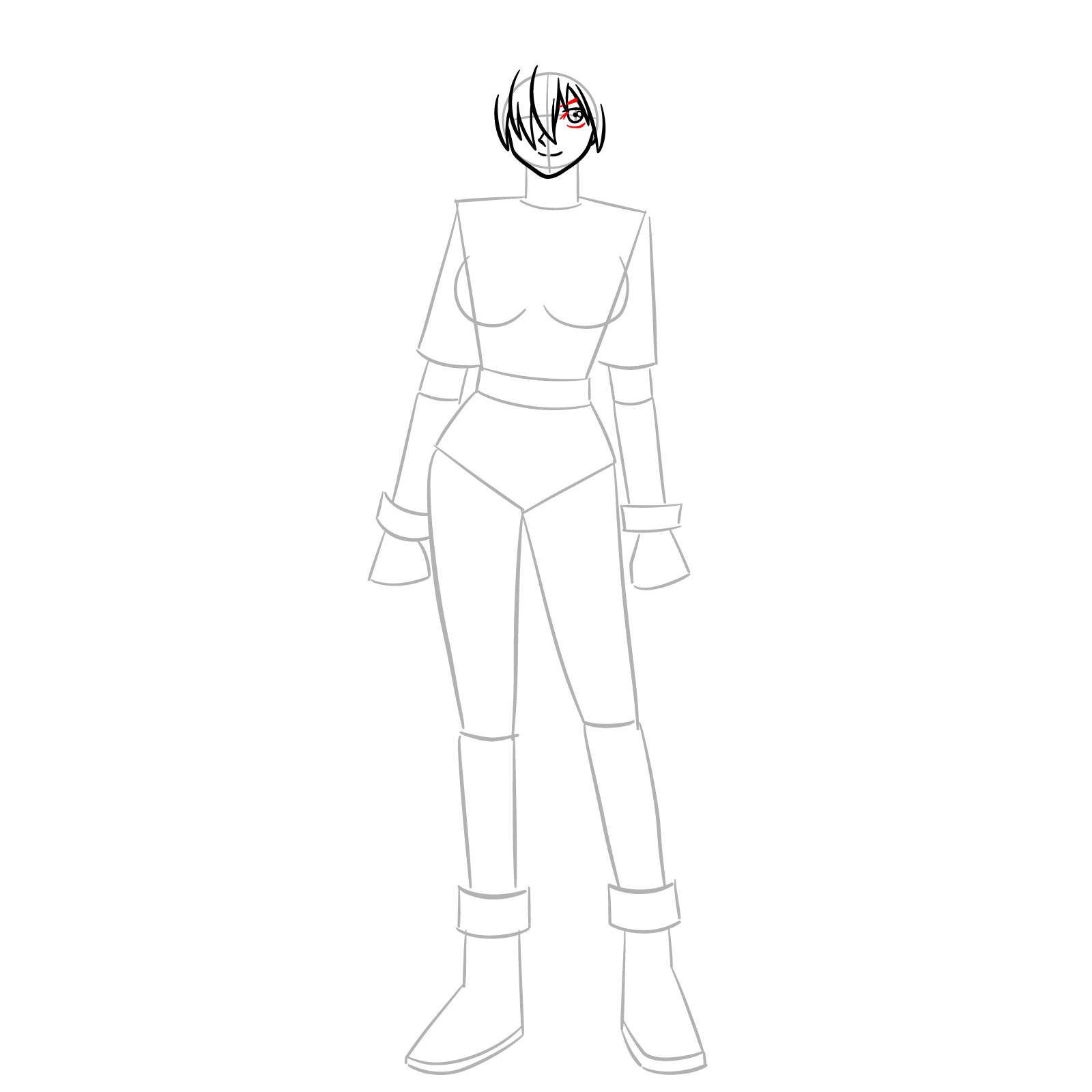 How to Draw Seras Victoria from OVA - step 06